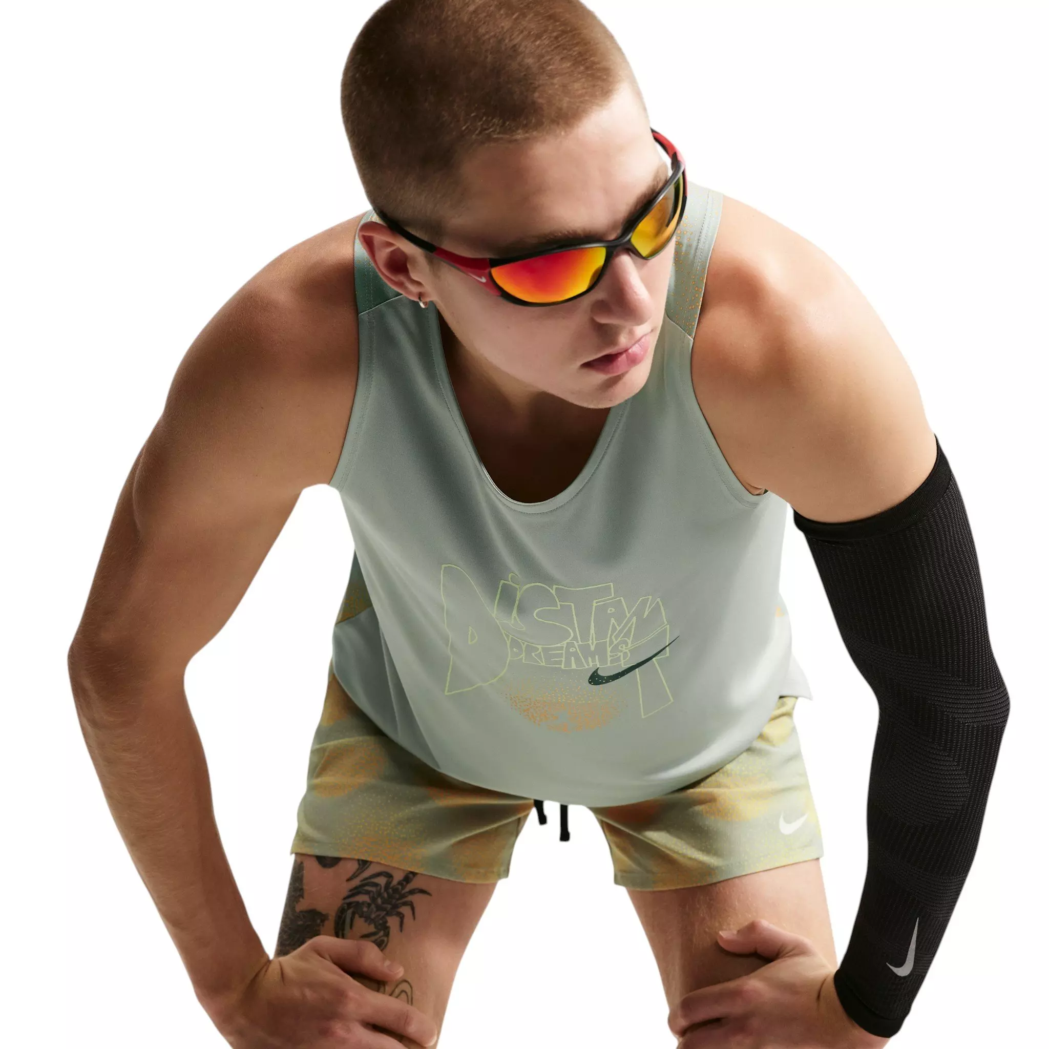 Nike Men's Stride Dri-FIT ADV Running Tank Top - Light Green - LIGHT GREEN