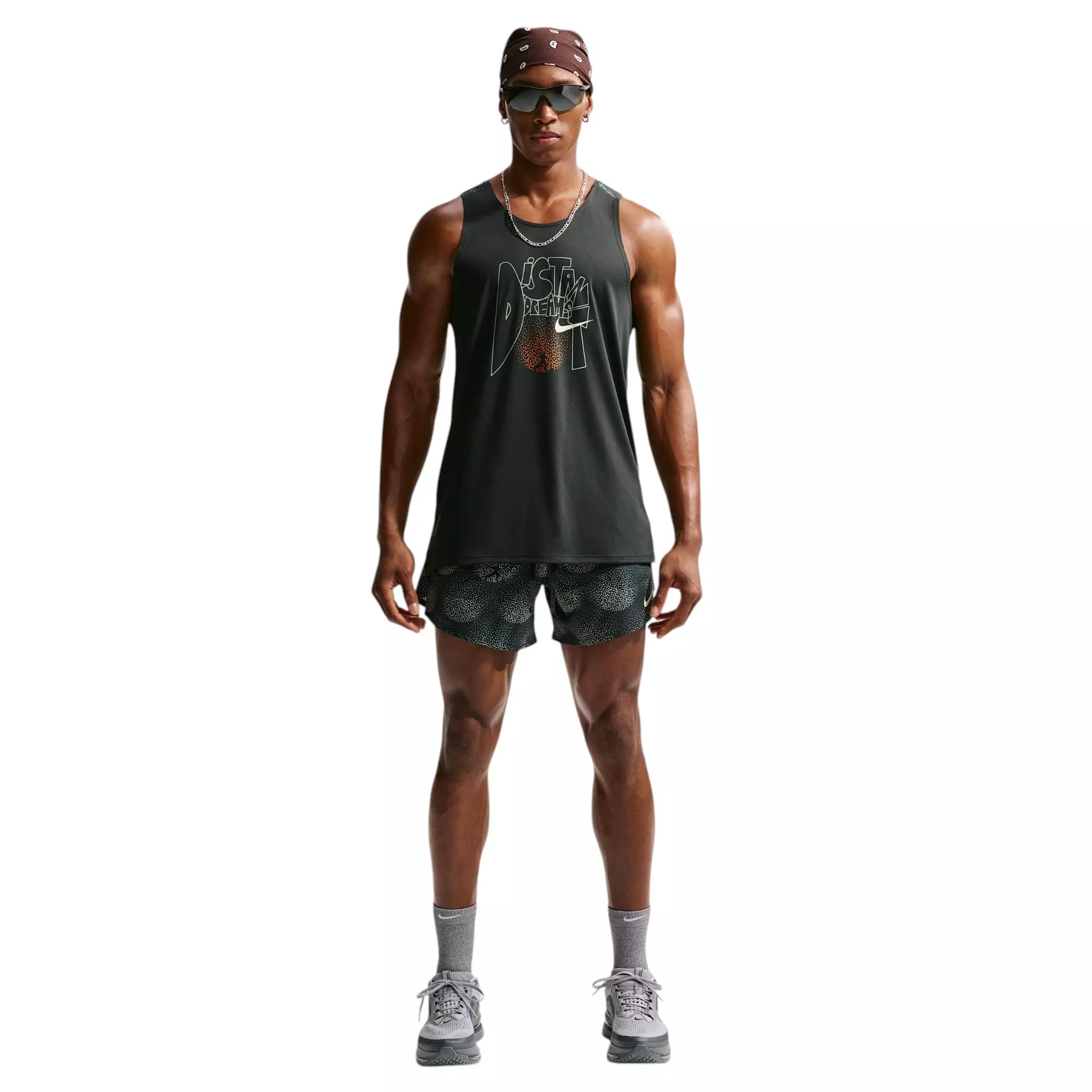 Nike Men's Stride Dri-FIT 5" Brief-Lined Running Shorts - Dark Green - DARK GREEN