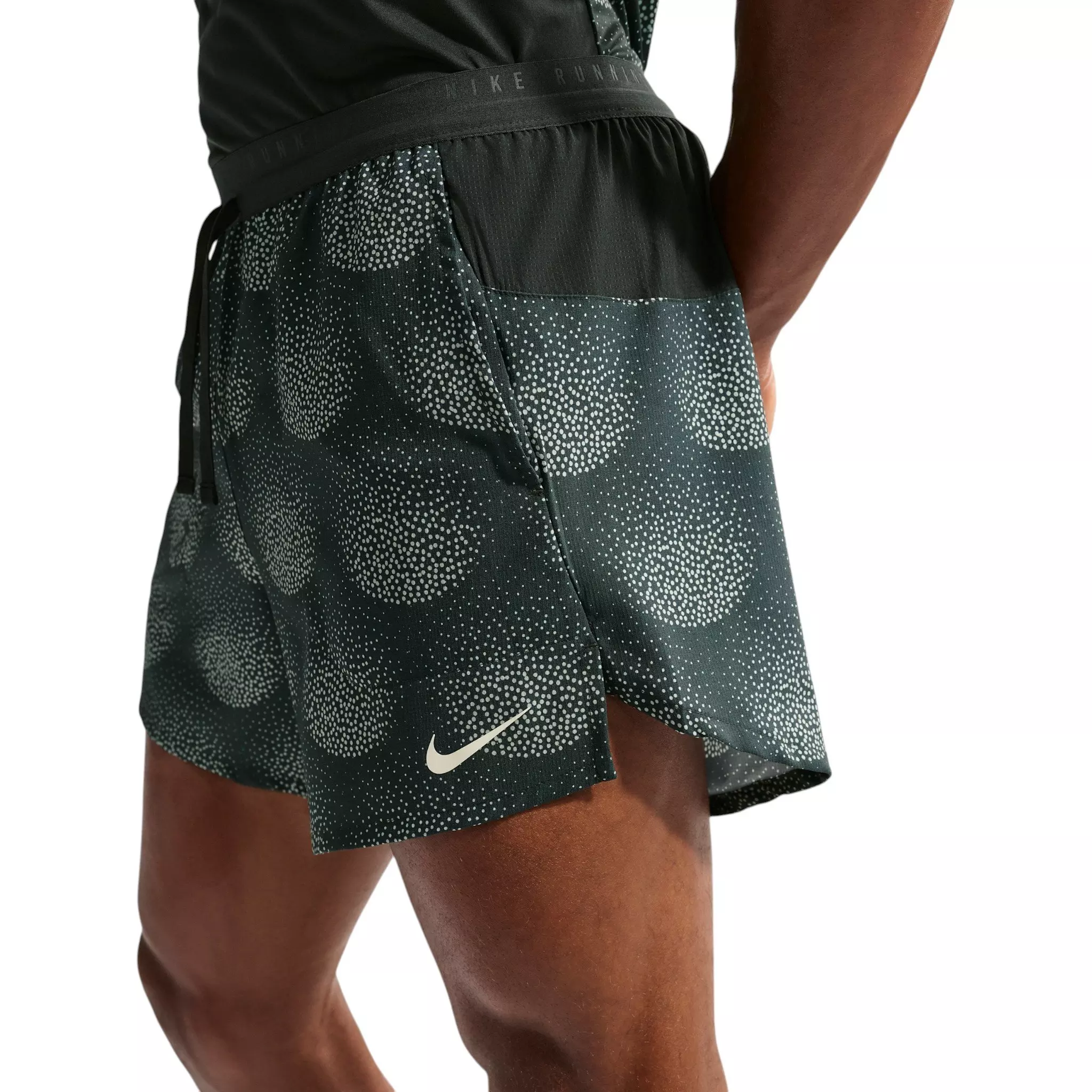 Nike Men's Stride Dri-FIT 5" Brief-Lined Running Shorts - Dark Green - DARK GREEN