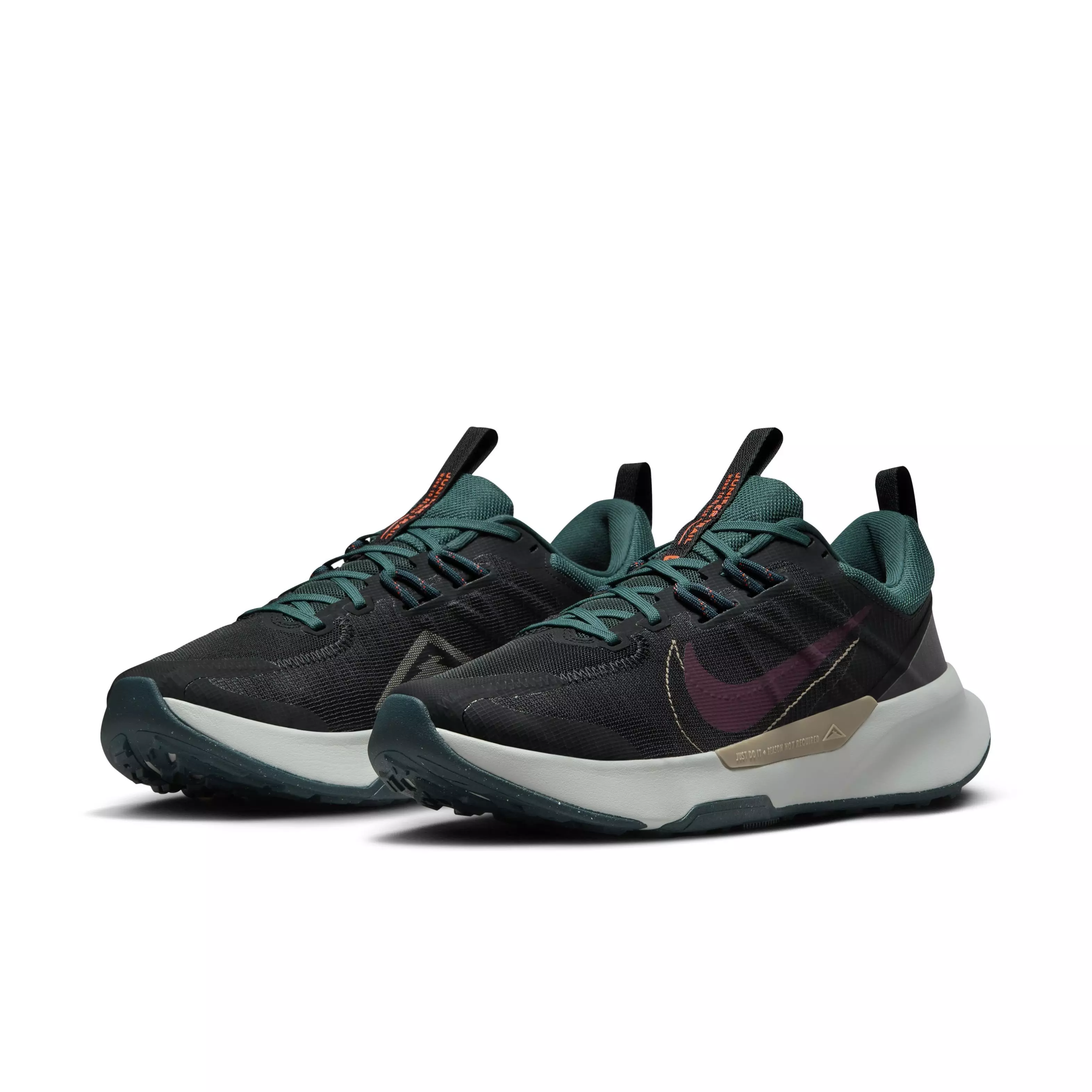 Nike Juniper Trail 2 "Black/Deep Jungle/Purple Ink/Night Maroon" Men's Trail Running Shoe - BLACK/JUNGLE/PURPLE/MAROON