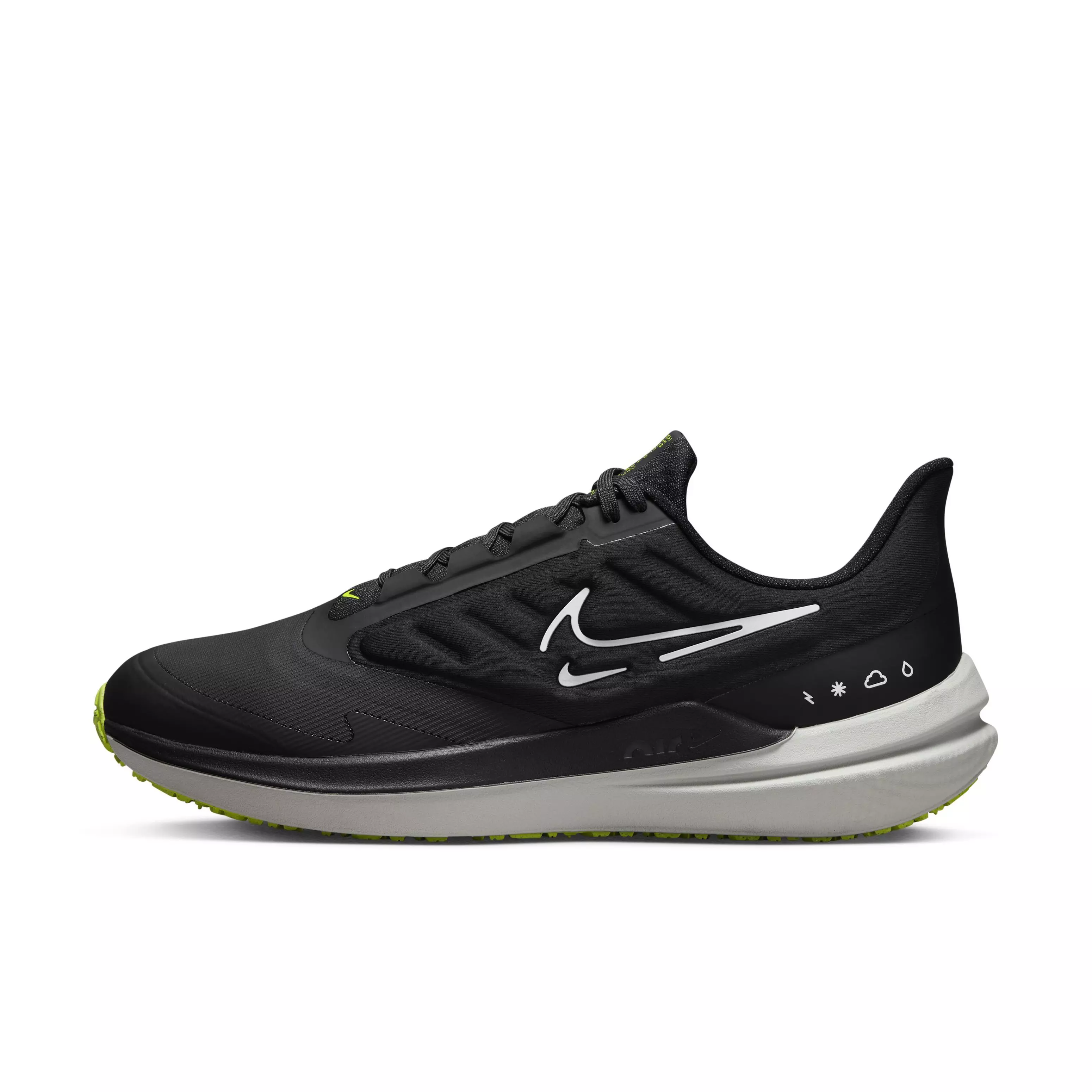 Nike Winflo 9 Shield "Black/Black/White" Men's Running Shoe - BLACK/BLACK/WHITE