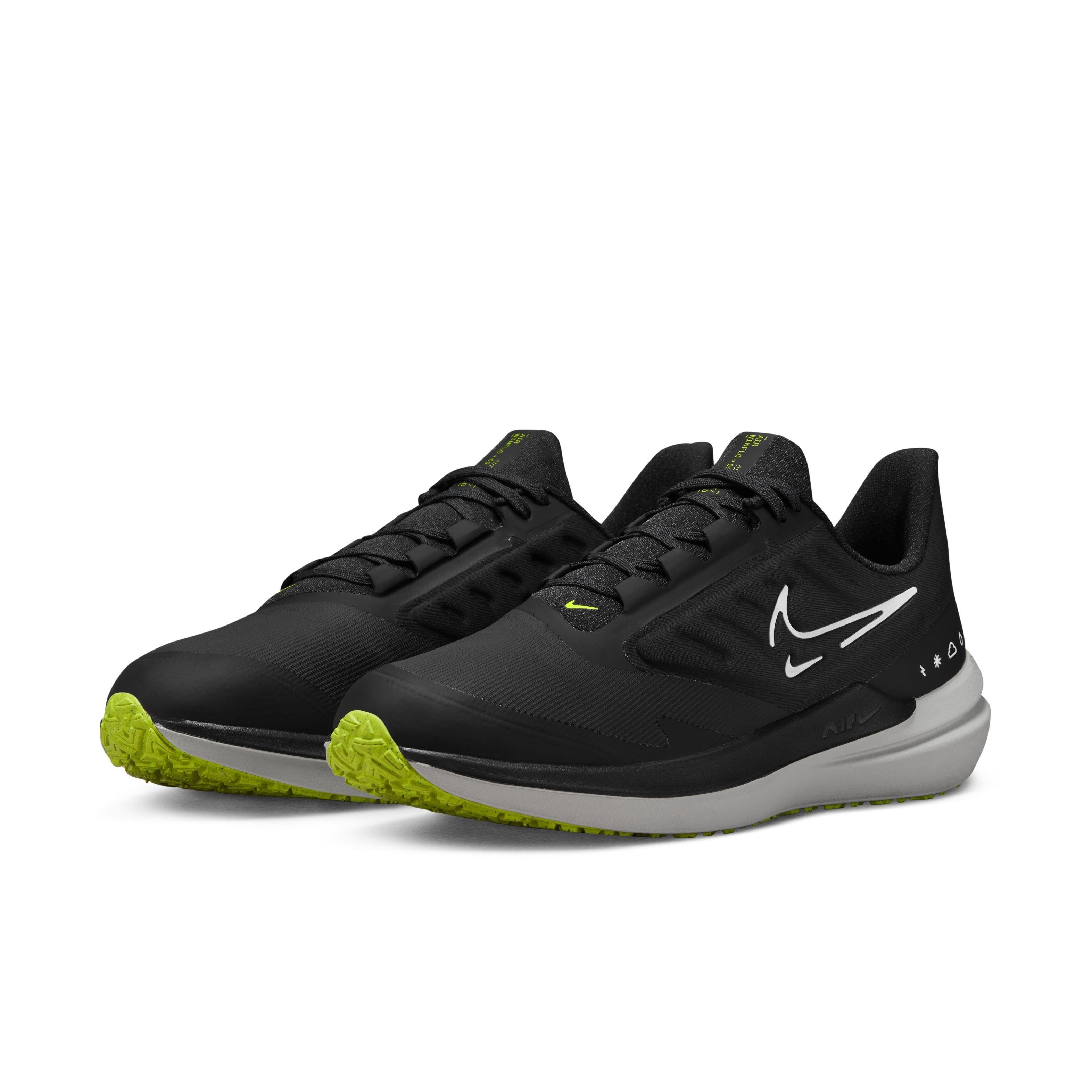 Nike Winflo 9 Shield "Black/Black/White" Men's Running Shoe - BLACK/BLACK/WHITE Thumbnail View 3