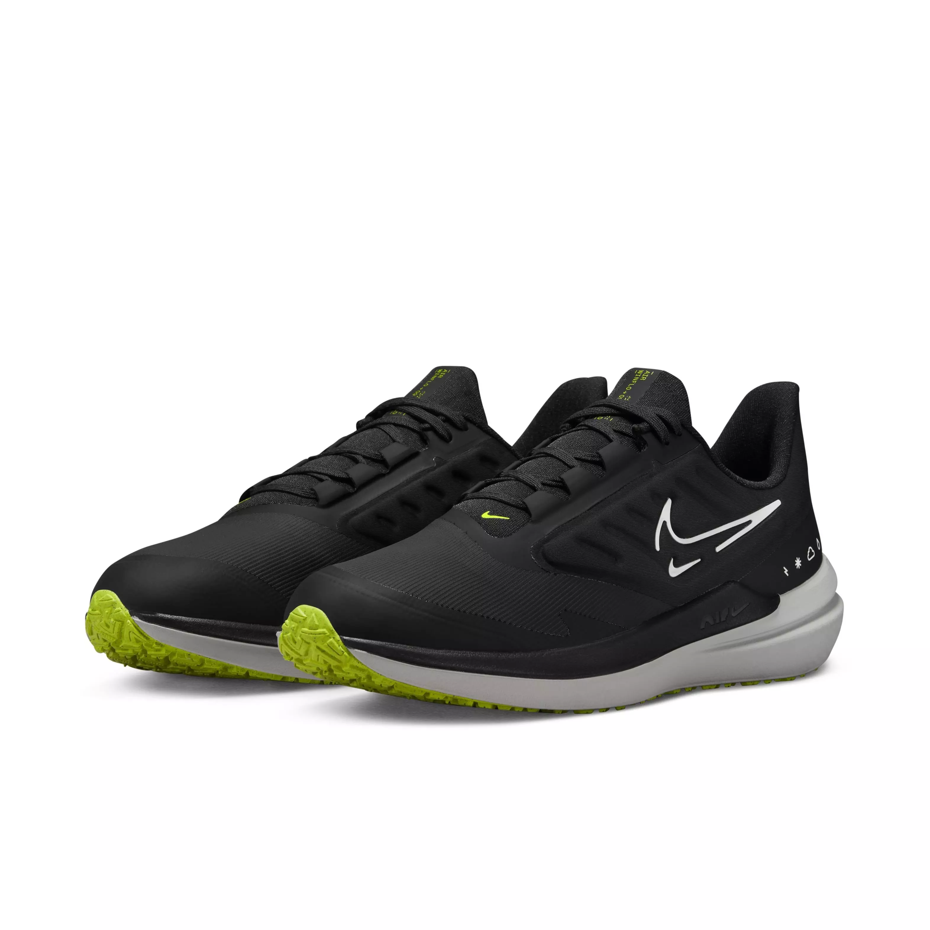 Nike Winflo 9 Shield "Black/Black/White" Men's Running Shoe - BLACK/BLACK/WHITE