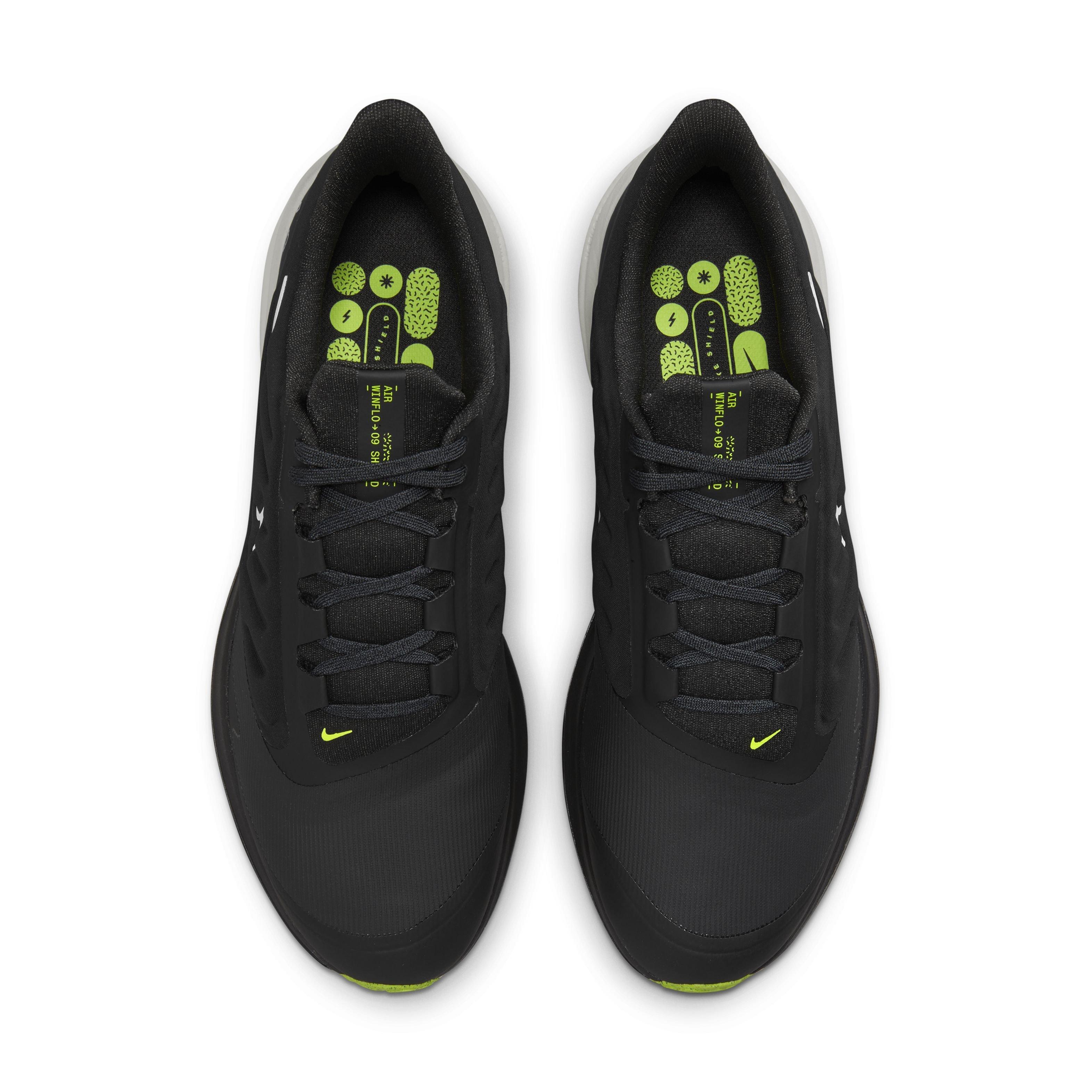 Nike Winflo 9 Shield "Black/Black/White" Men's Running Shoe - BLACK/BLACK/WHITE Thumbnail View 4