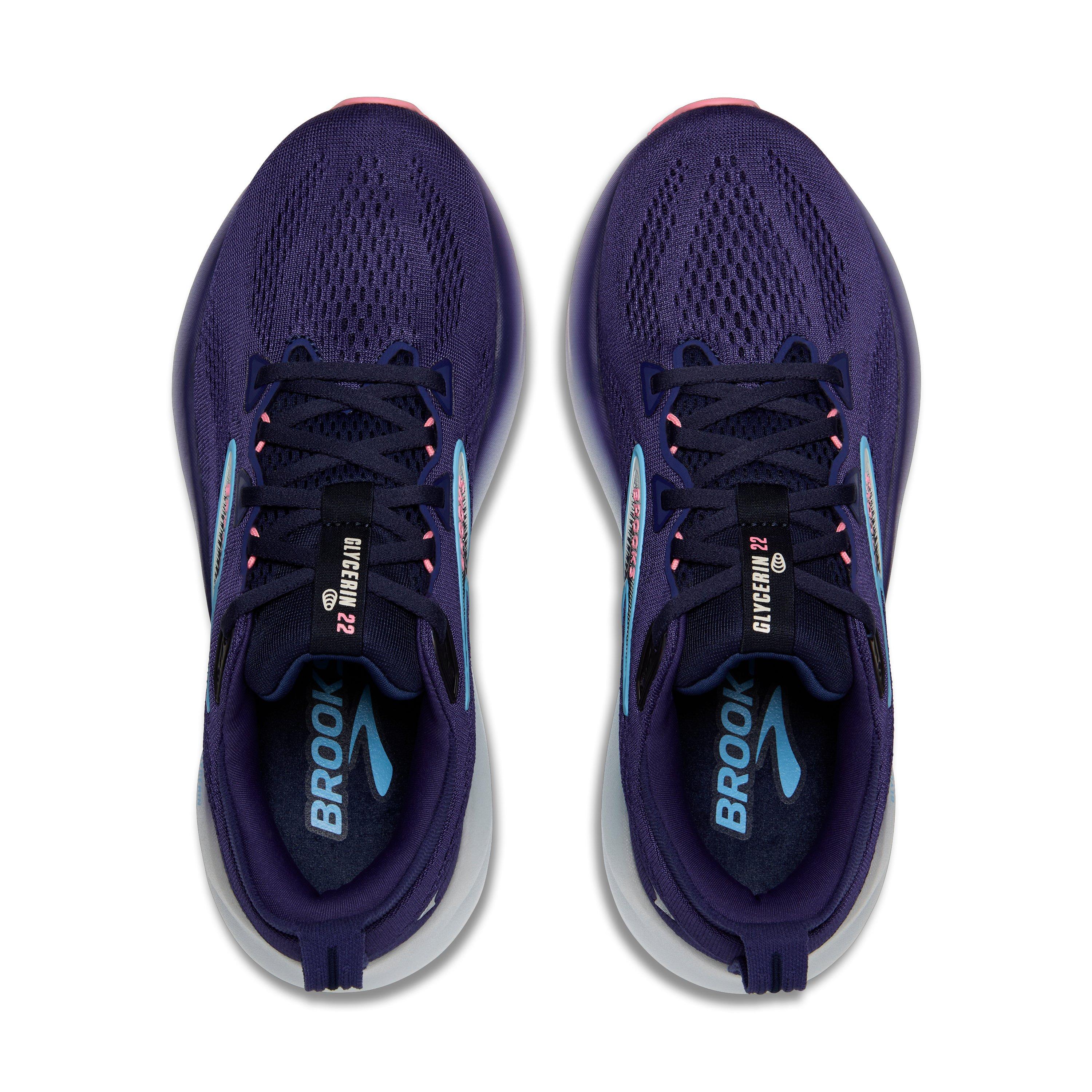 Brooks Glycerin 22 "Blue Ribbon/Peacoat/Dianthus" Women's Wide Running Shoe - BLUE/PEACOAT/DIANTHUS Thumbnail View 5