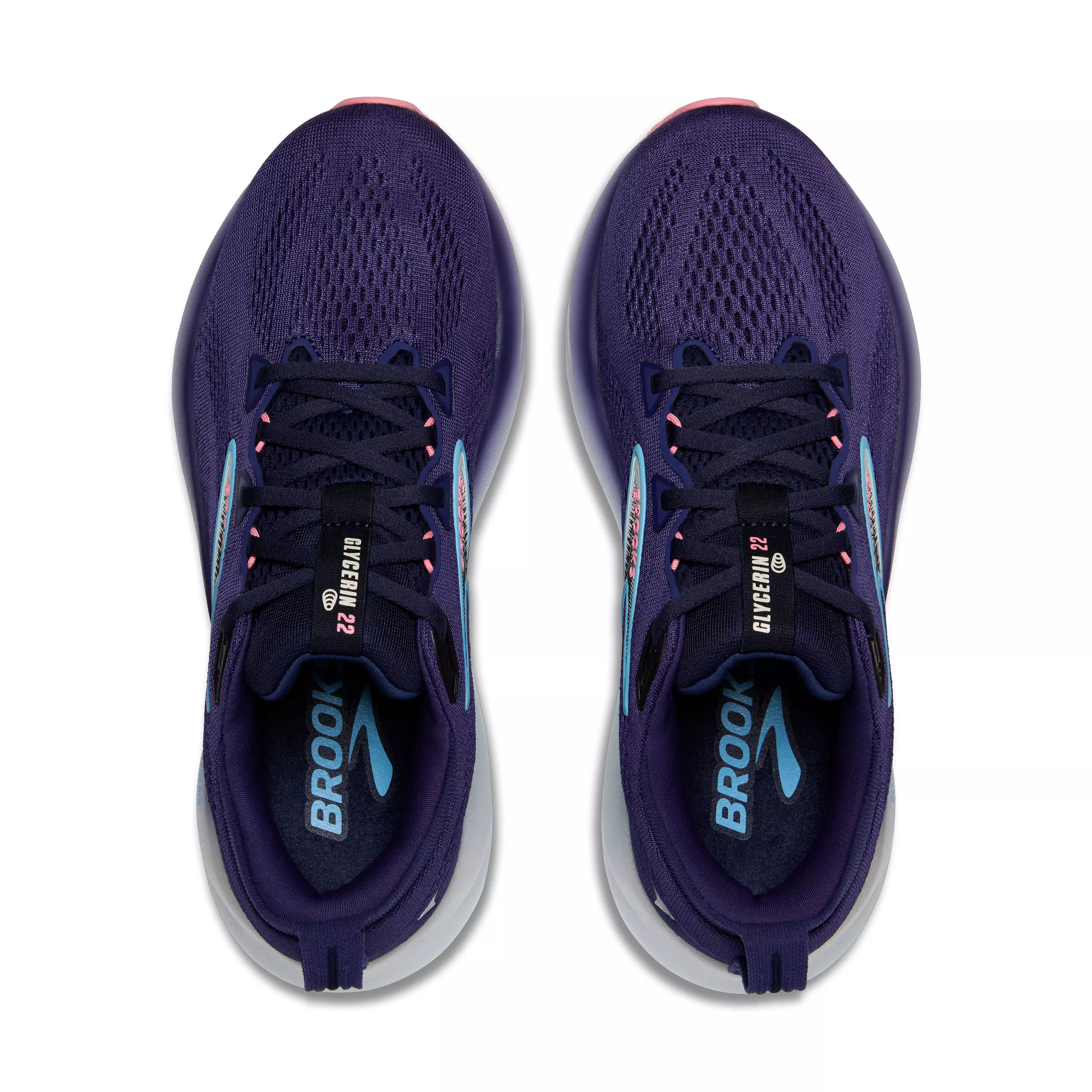 Brooks Glycerin 22 "Blue Ribbon/Peacoat/Dianthus" Women's Wide Running Shoe - BLUE/PEACOAT/DIANTHUS