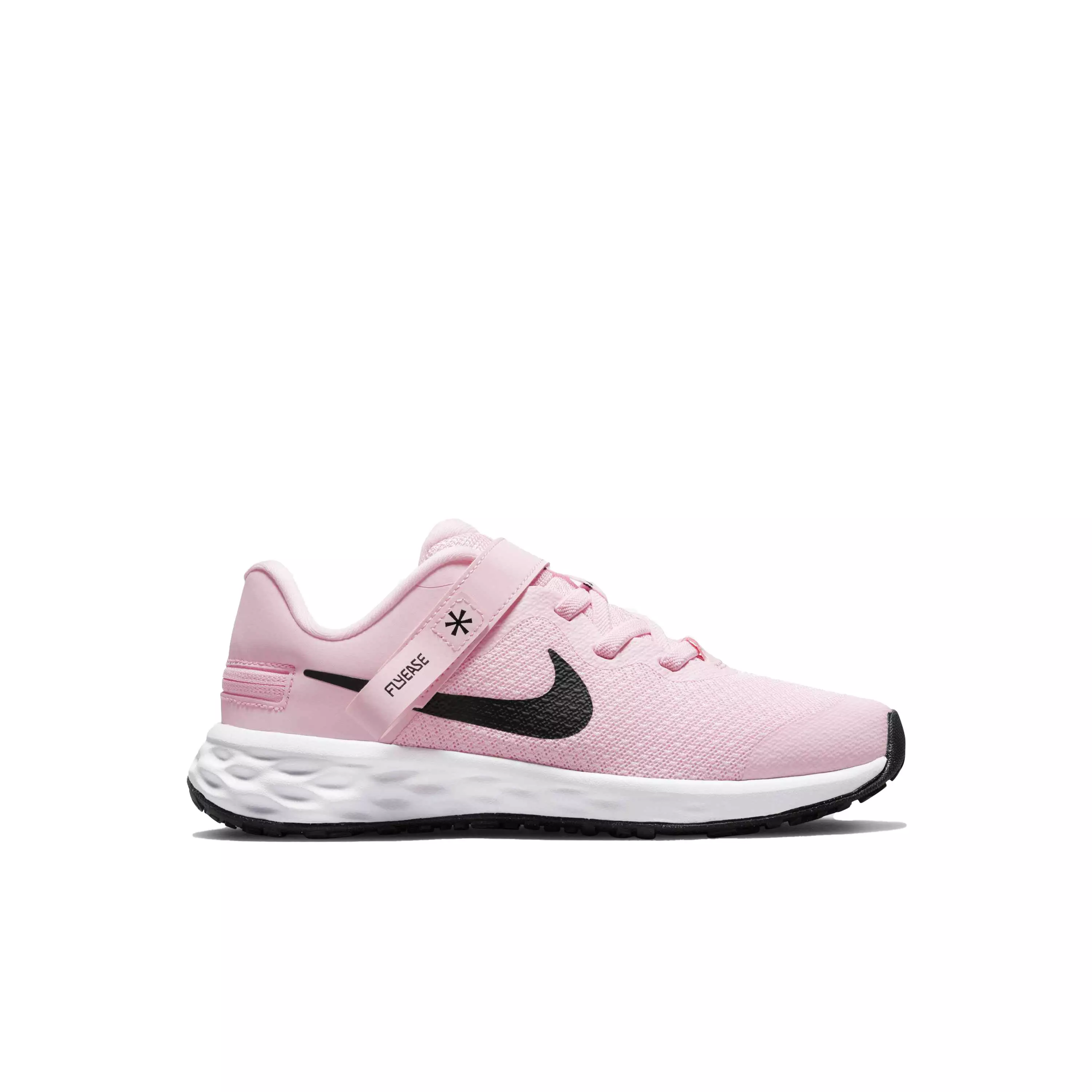 Nike Revolution 6 FlyEase "Pink Foam/Black" Preschool Girls' Running Shoe - PINK