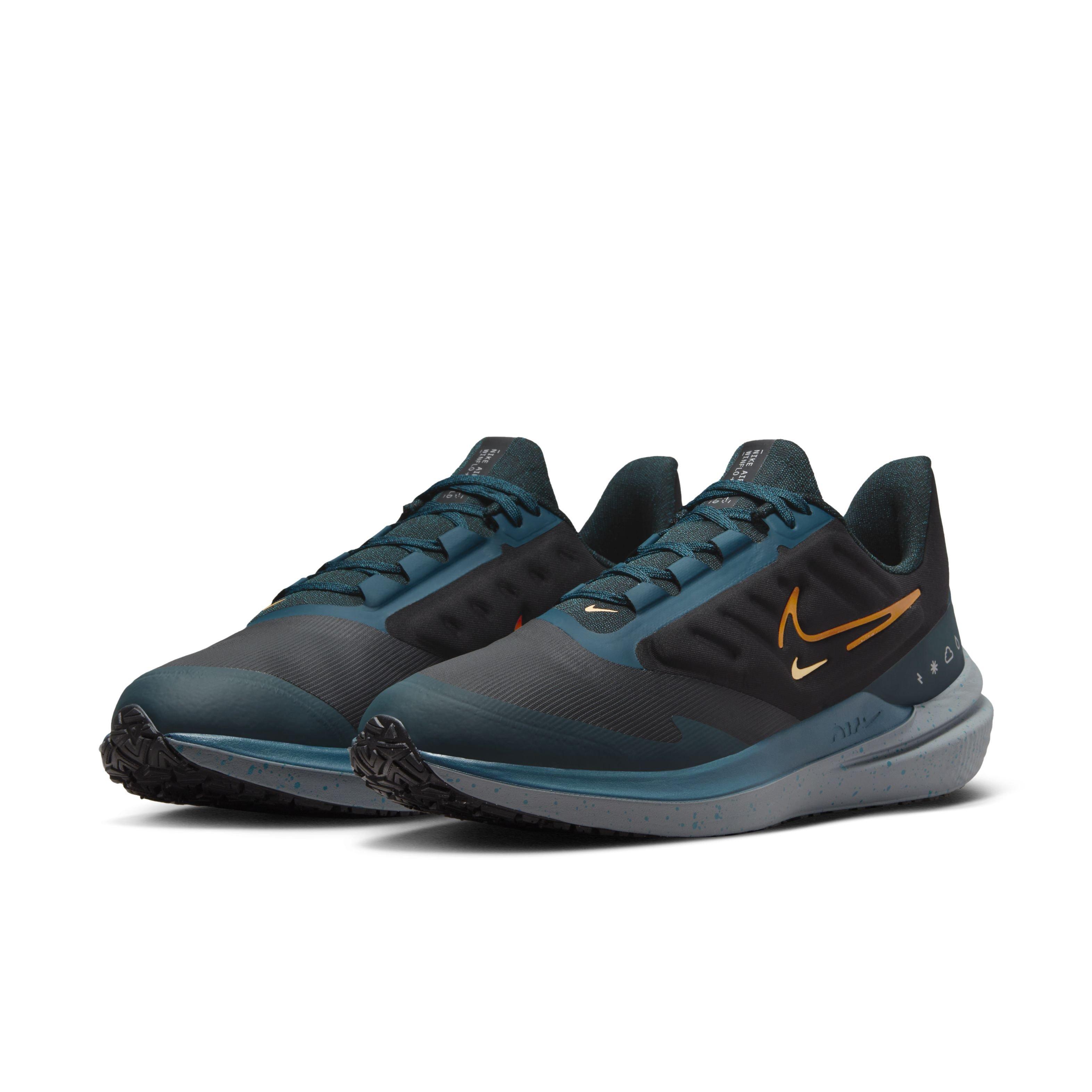 Nike Winflo 9 Shield "Anthracite/Dark Teal/Orange" Men's Running Shoe - ANTHRACITE/DK TEAL/ORANGE Thumbnail View 3