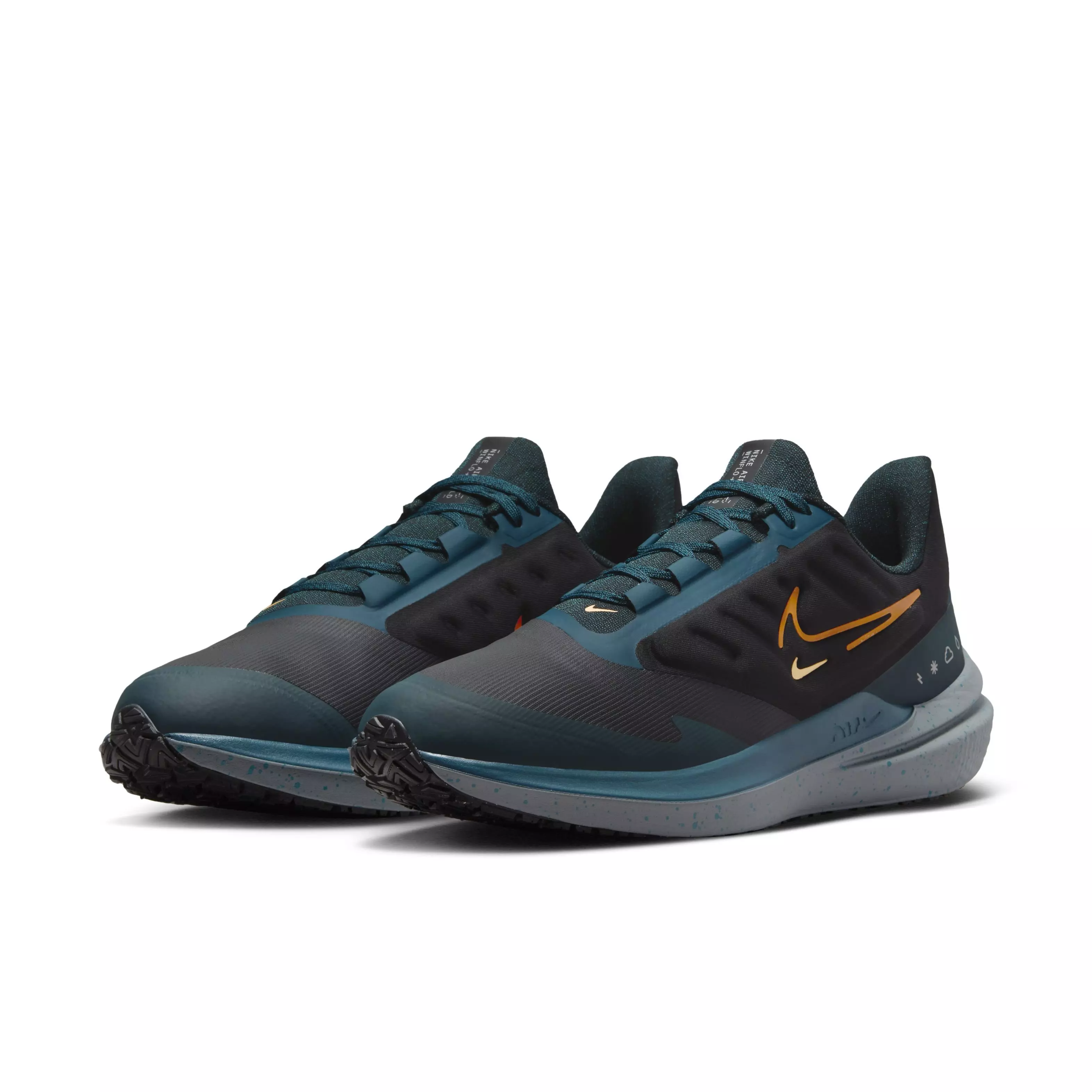 Nike Winflo 9 Shield "Anthracite/Dark Teal/Orange" Men's Running Shoe - ANTHRACITE/DK TEAL/ORANGE