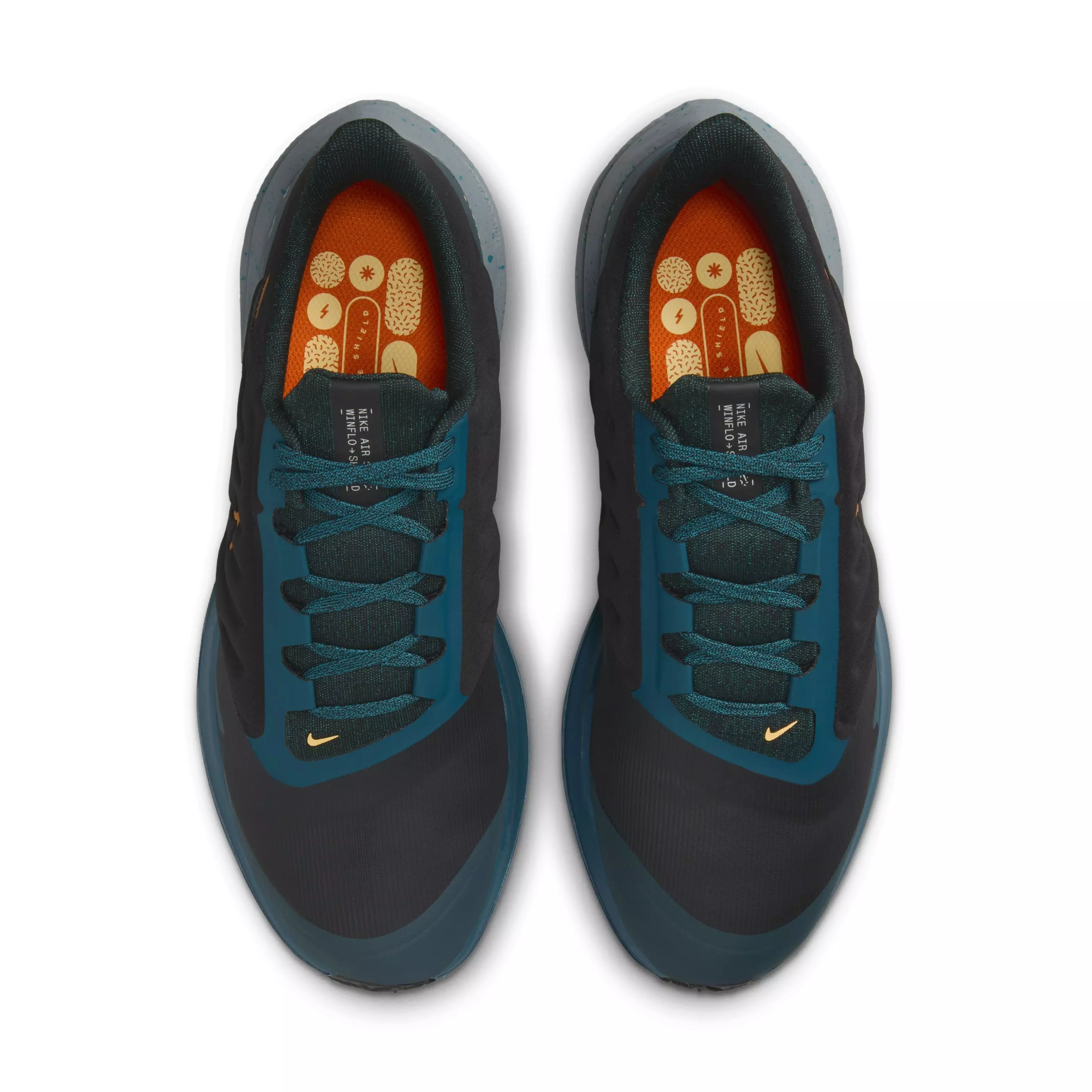Nike Winflo 9 Shield "Anthracite/Dark Teal/Orange" Men's Running Shoe - ANTHRACITE/DK TEAL/ORANGE