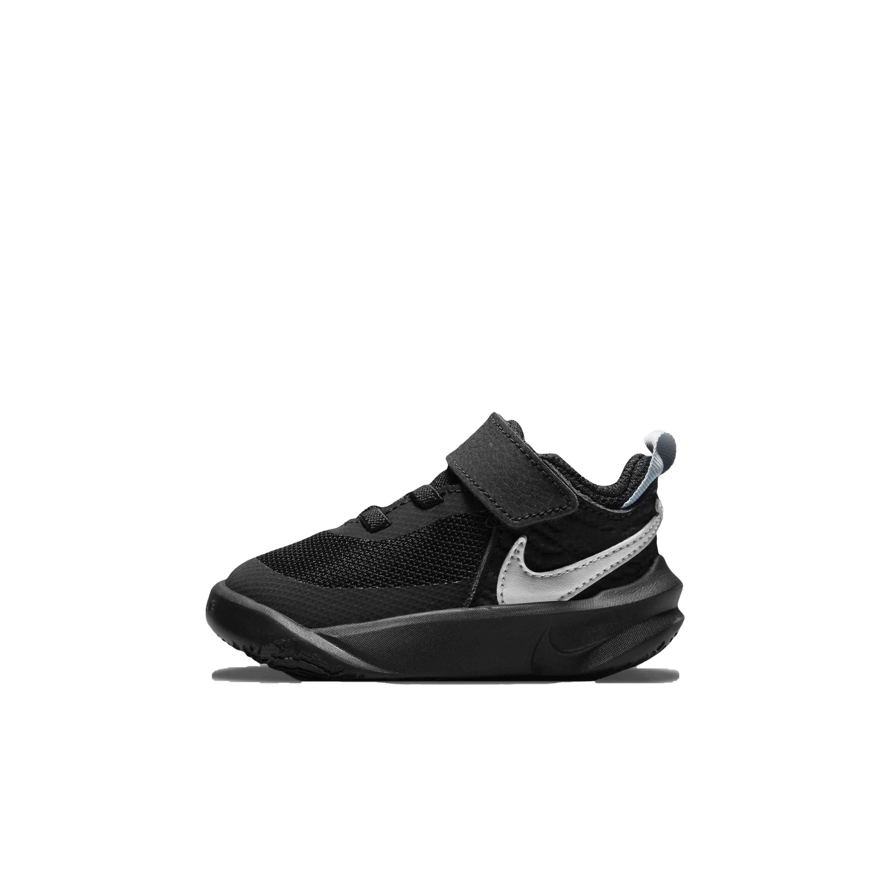 Nike Team Hustle D 10 "Black/Metallic Silver/Volt/White" Infant Boys' Basketball Shoe - BLACK Thumbnail View 2
