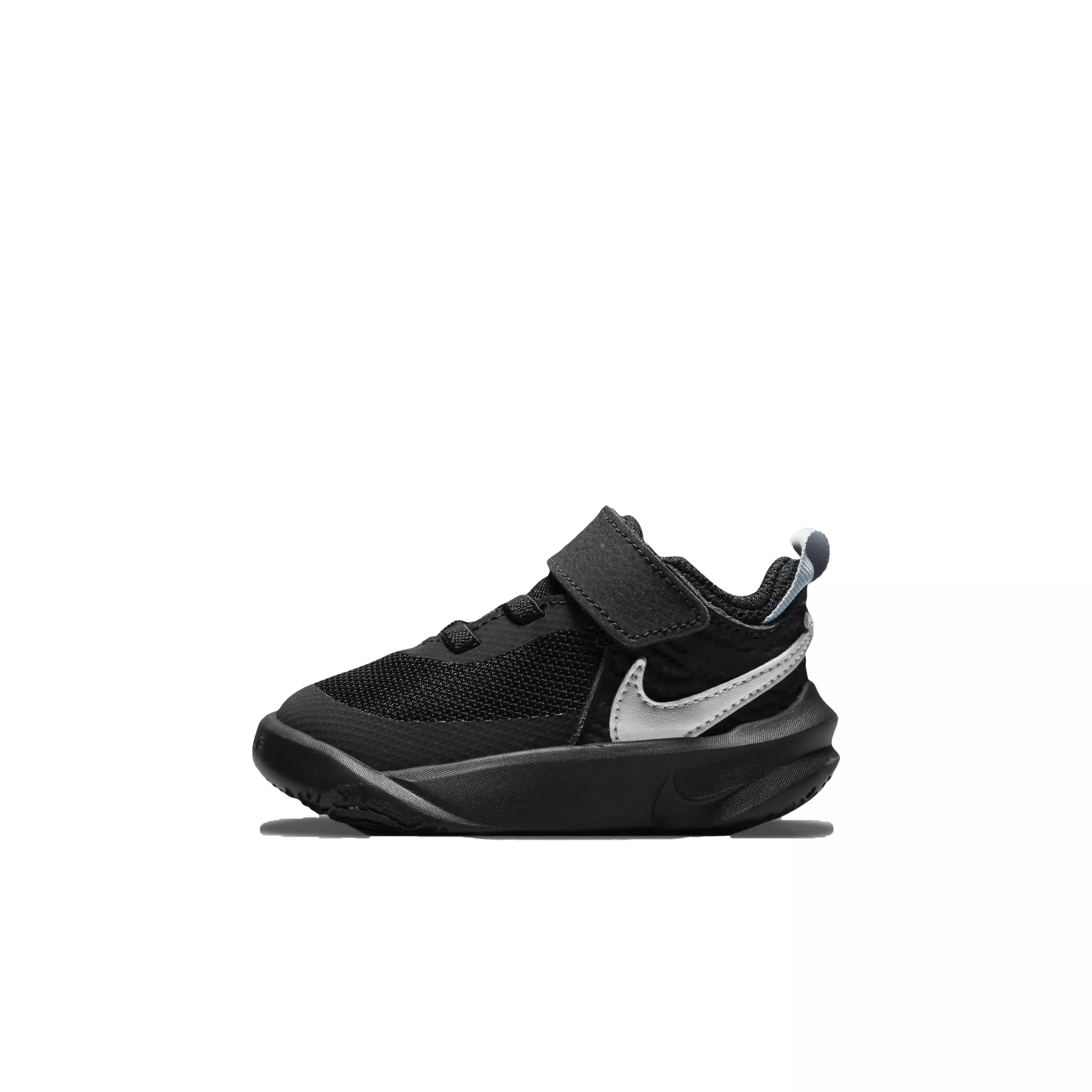 Nike Team Hustle D 10 "Black/Metallic Silver/Volt/White" Infant Boys' Basketball Shoe - BLACK