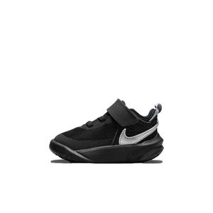 Nike Team Hustle D 10 "Black/Metallic Silver/Volt/White" Infant Boys' Basketball Shoe