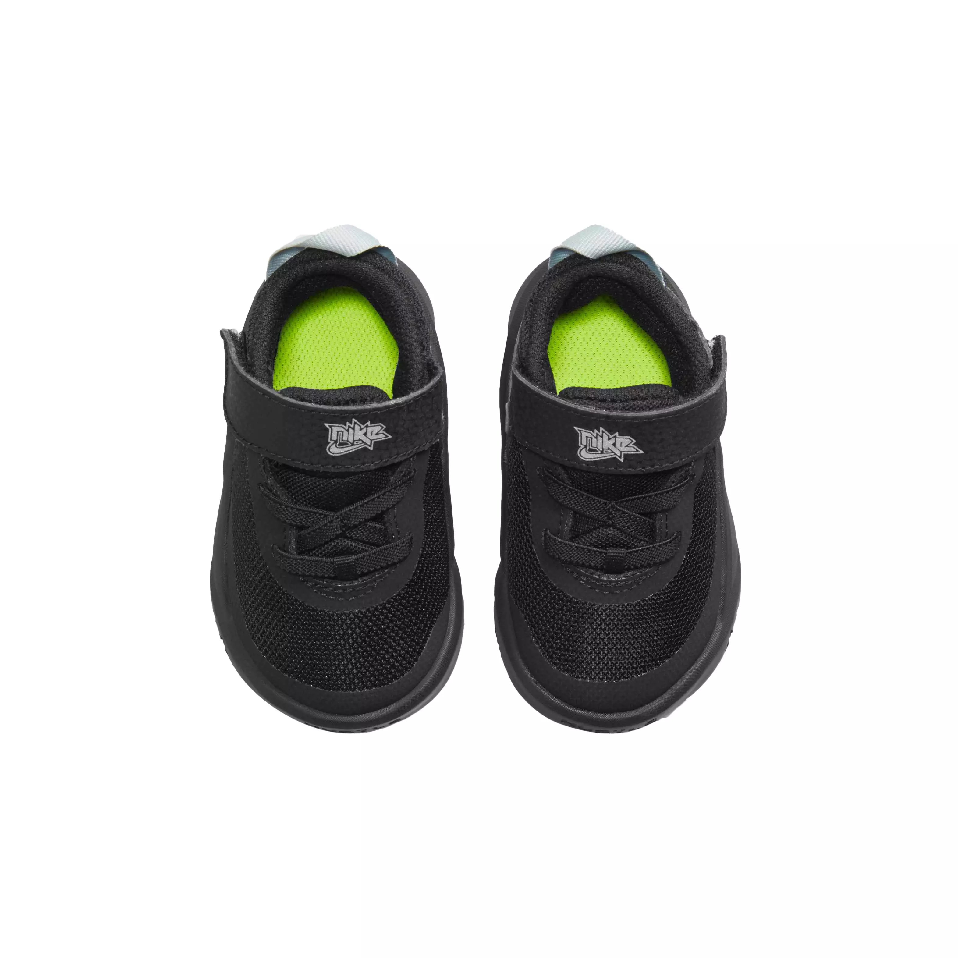 Nike Team Hustle D 10 "Black/Metallic Silver/Volt/White" Infant Boys' Basketball Shoe - BLACK