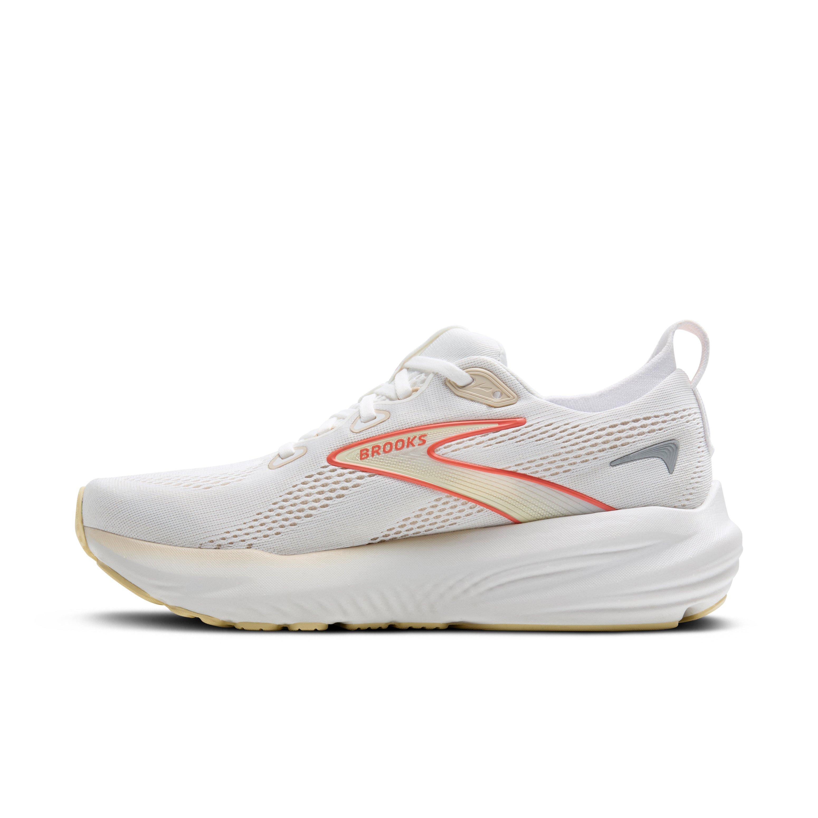 Brooks Glycerin 22 "White/Almond Peach/Hot Coral" Women's Running Shoe - WHITE/PEACH/CORAL Thumbnail View 2