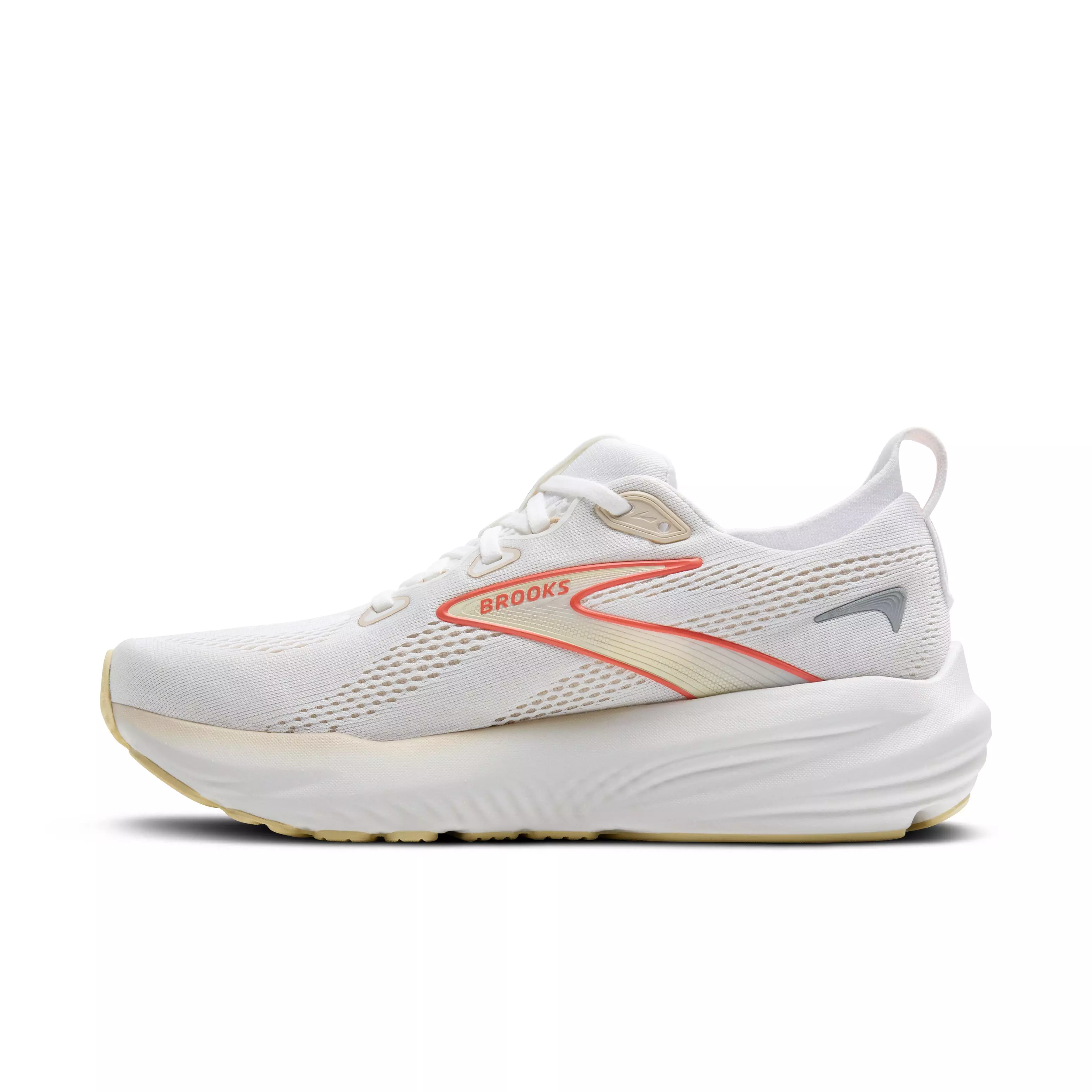 Brooks Glycerin 22 "White/Almond Peach/Hot Coral" Women's Running Shoe - WHITE/PEACH/CORAL