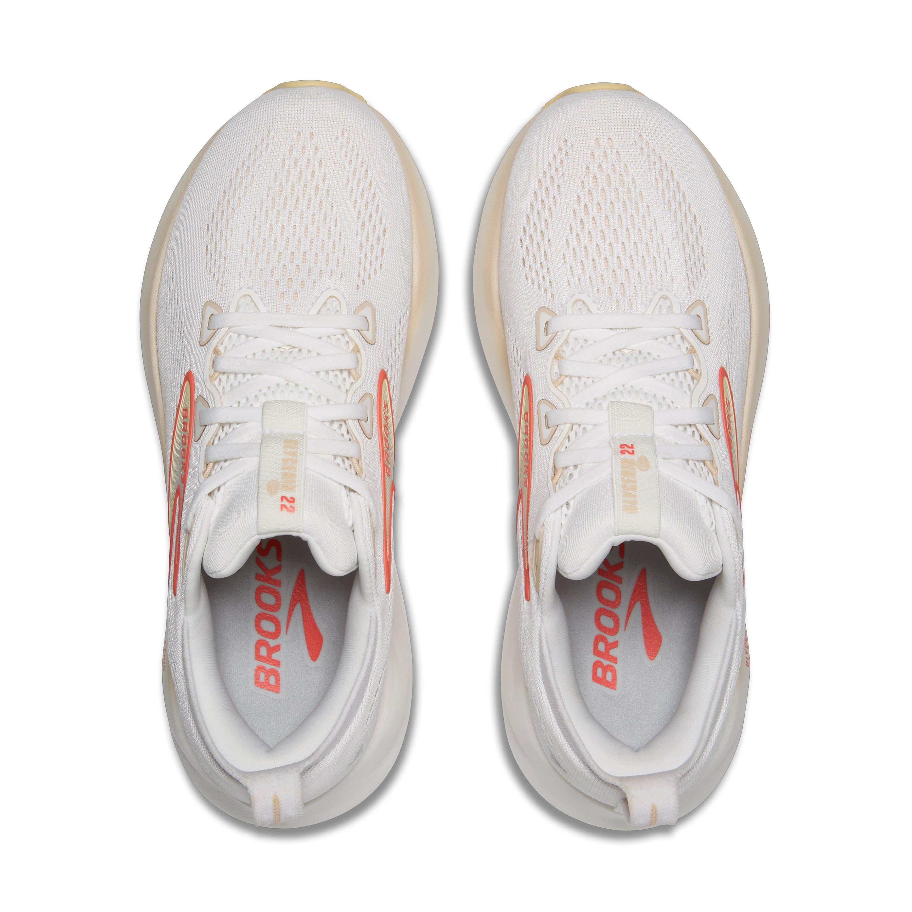 Brooks Glycerin 22 "White/Almond Peach/Hot Coral" Women's Running Shoe - WHITE/PEACH/CORAL Thumbnail View 5