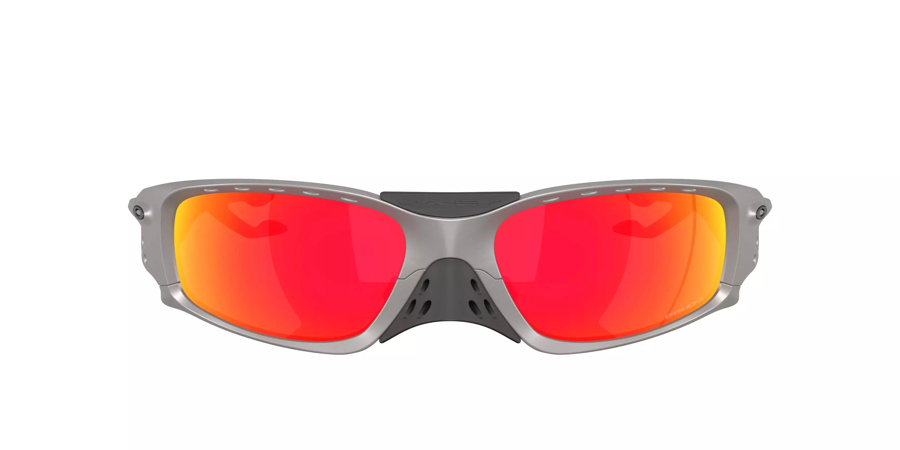 Oakley Plantaris SQ Prizm Ruby Sunglasses &ndash; Titanium - SILVER/RED