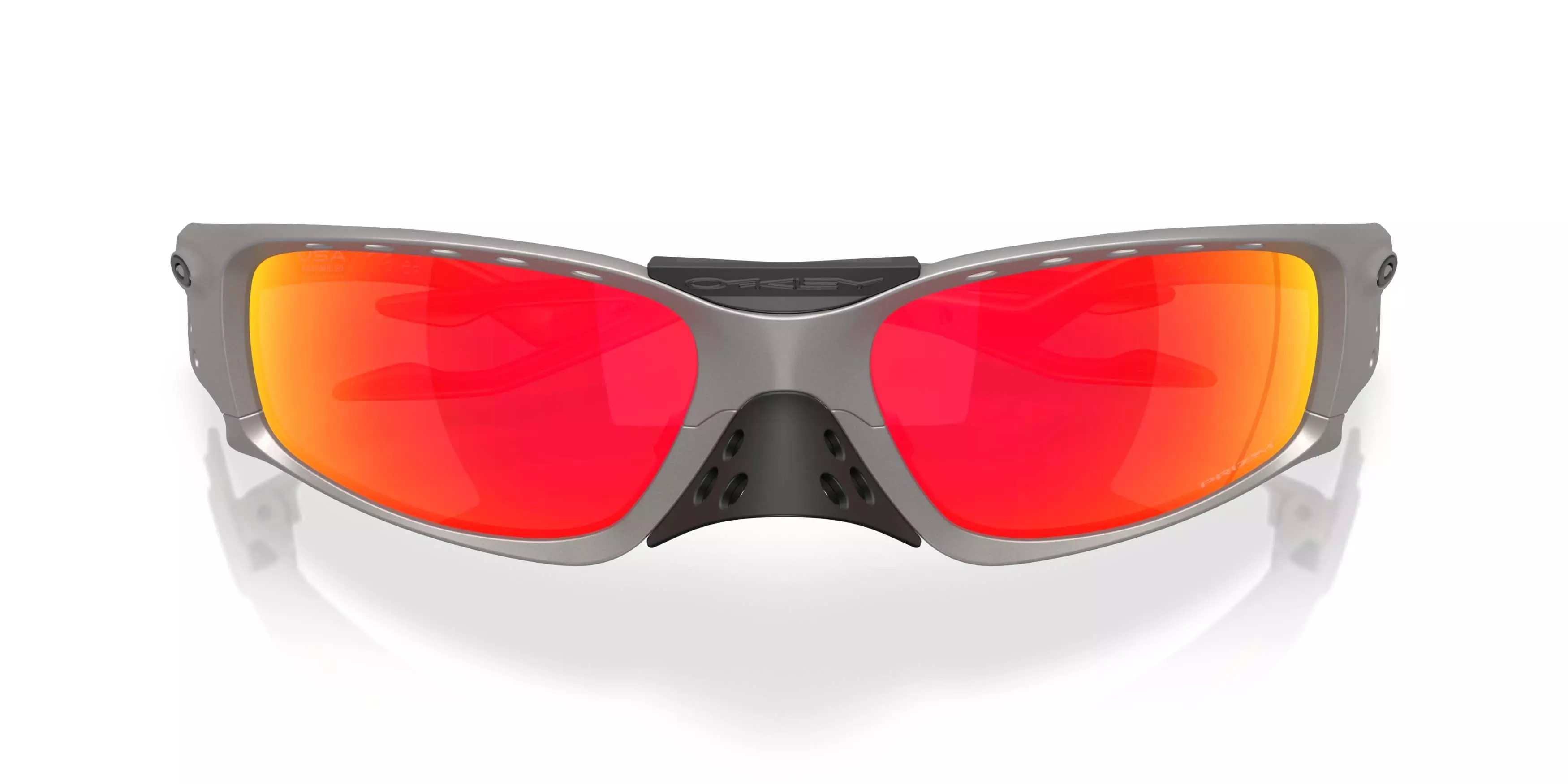 Oakley Plantaris SQ Prizm Ruby Sunglasses &ndash; Titanium - SILVER/RED