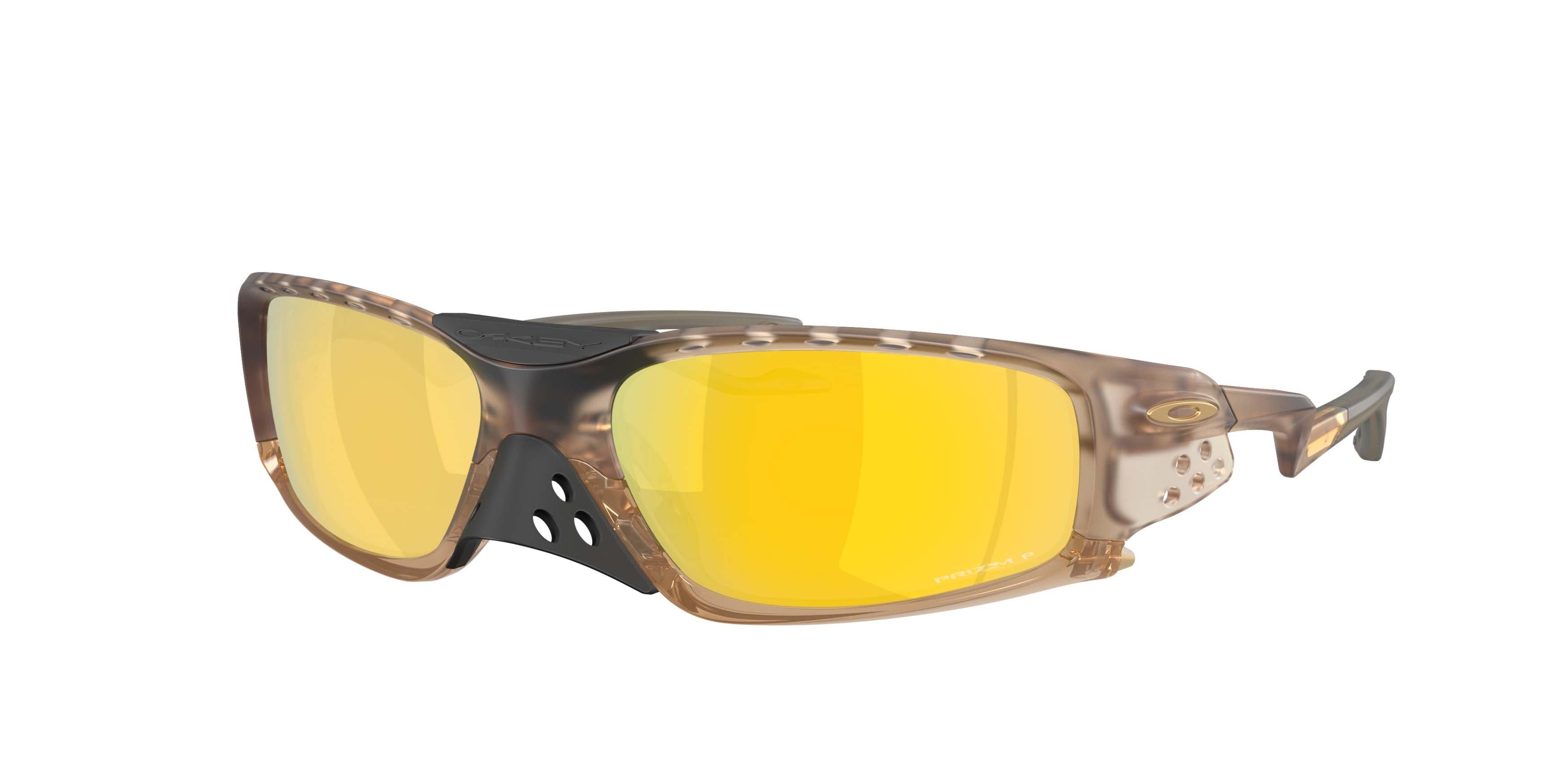 Oakley Plantaris SQ Prizm 24K Polarized Lenses Sunglasses &ndash; Matte Sepia - BROWN/GOLD Thumbnail View 1