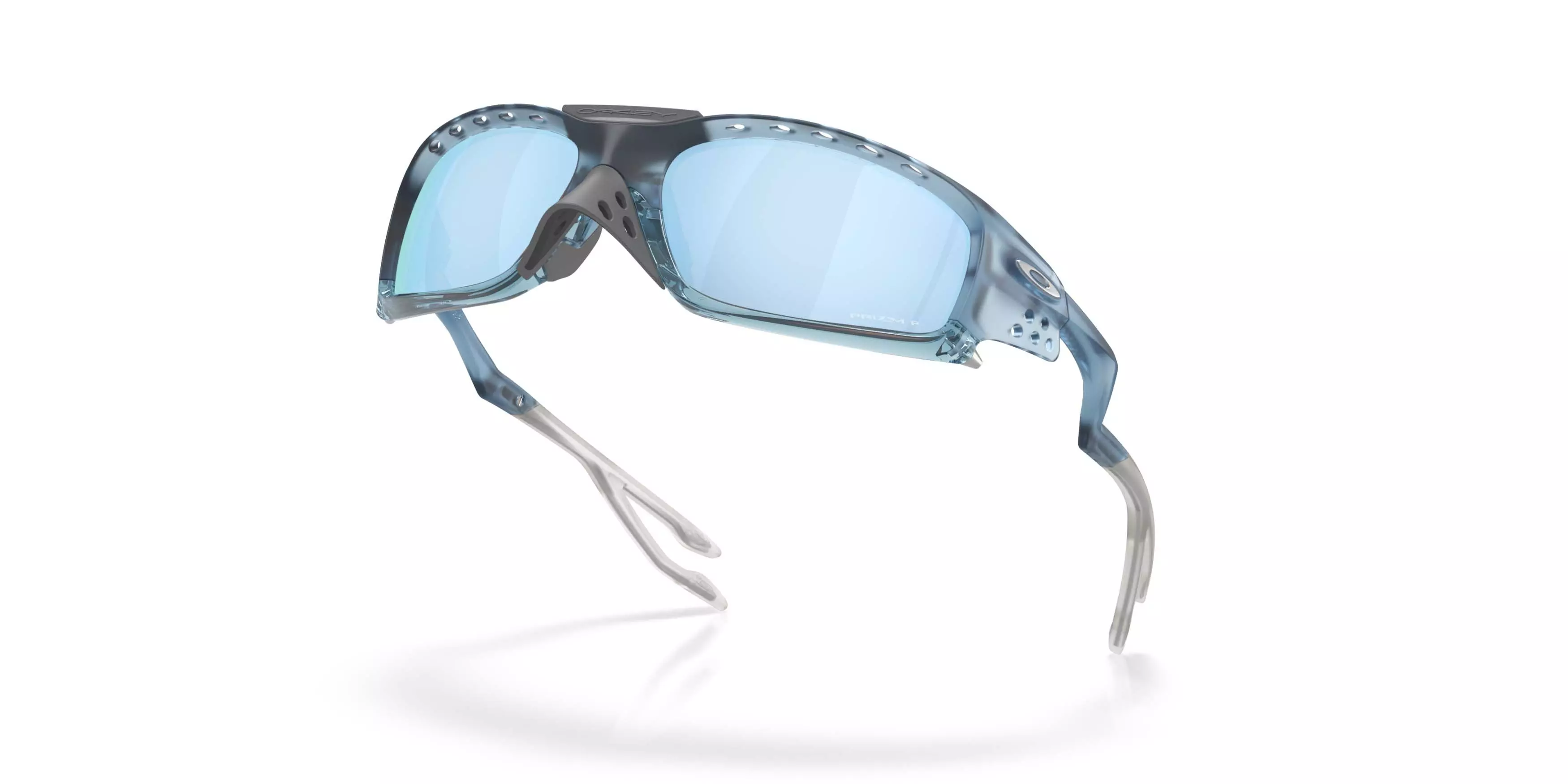 Oakley Plantaris SQ Prizm Deep Water Polarized Lenses Sunglasses &ndash; Matte Trans Stonewash Frame - BLUE