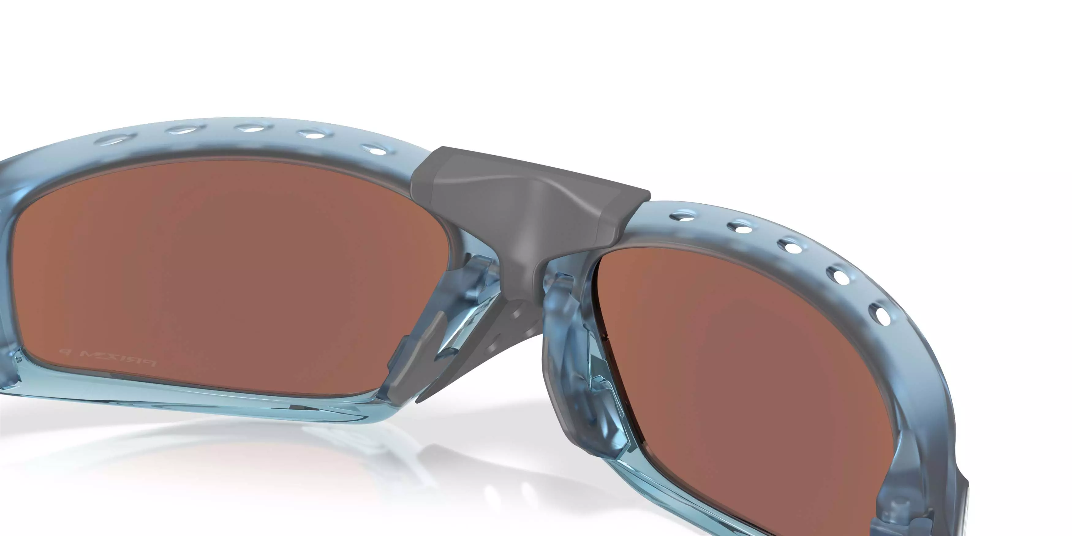 Oakley Plantaris SQ Prizm Deep Water Polarized Lenses Sunglasses &ndash; Matte Trans Stonewash Frame - BLUE