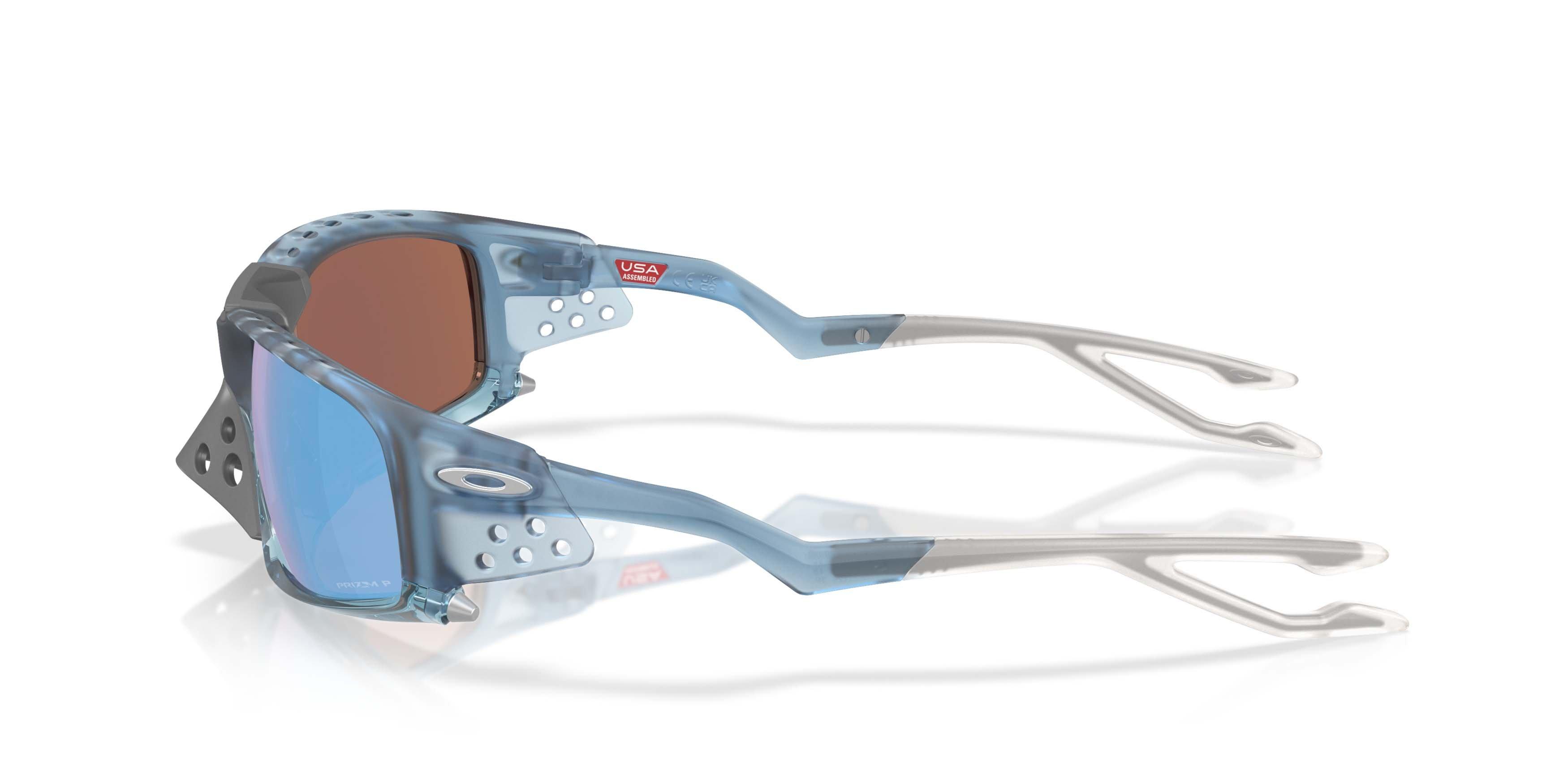 Oakley Plantaris SQ Prizm Deep Water Polarized Lenses Sunglasses &ndash; Matte Trans Stonewash Frame - BLUE Thumbnail View 8