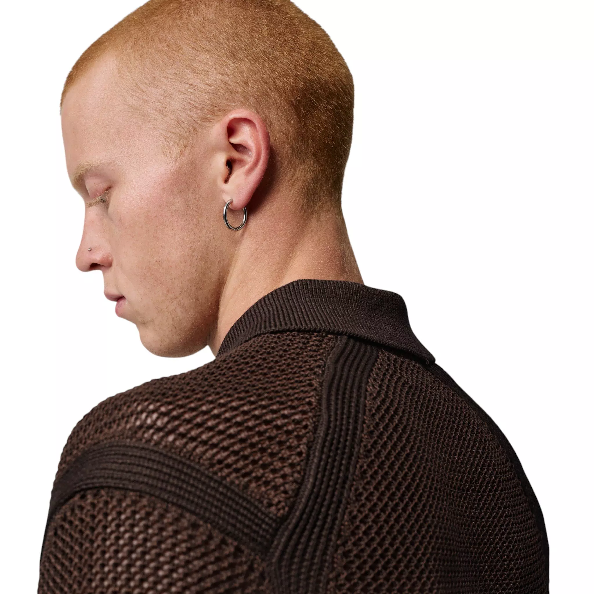 Jordan Men's Flight Short Sleeve Knit Polo - Brown - BROWN