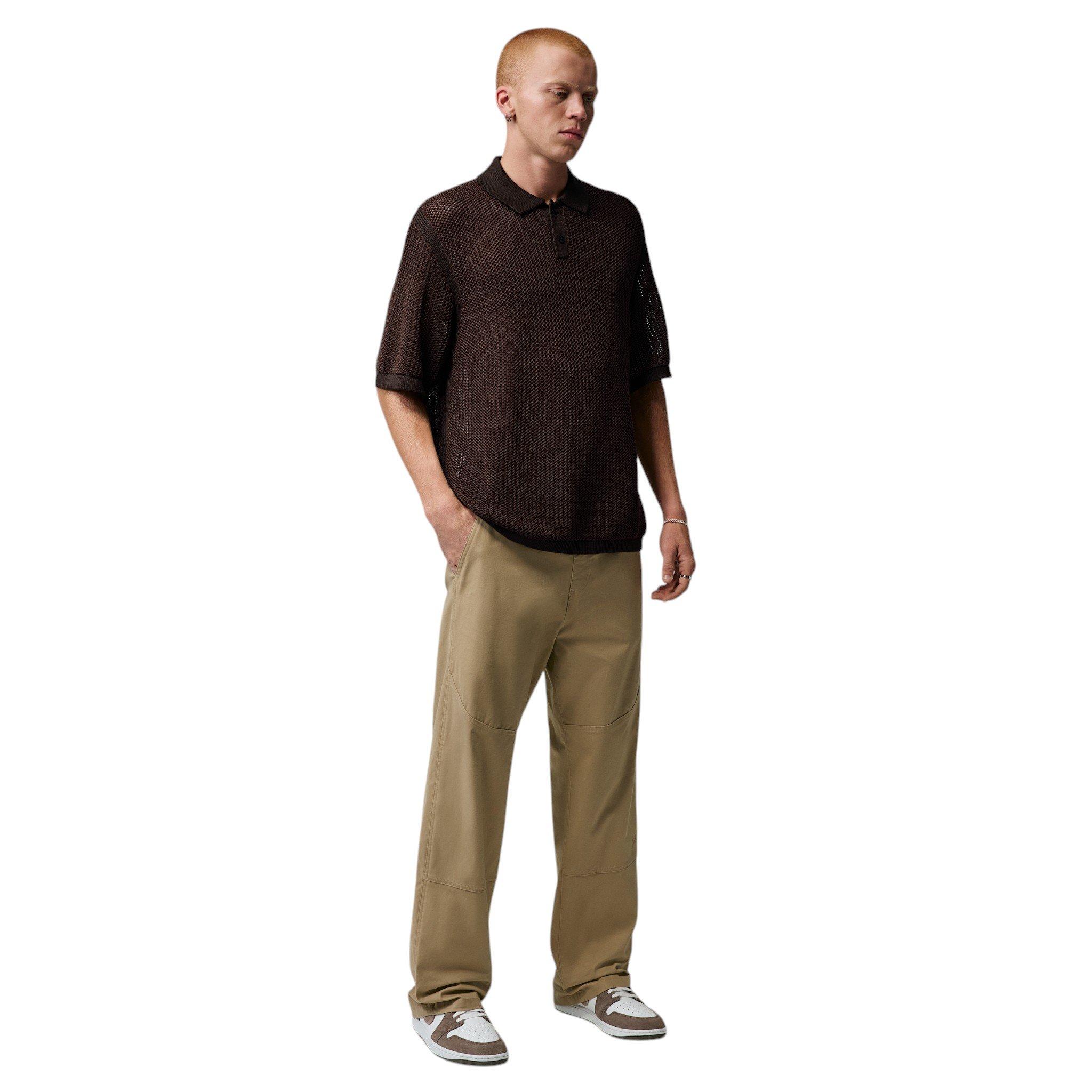 Jordan Men's Flight Short Sleeve Knit Polo - Brown - BROWN