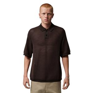 Jordan Men's Flight Short Sleeve Knit Polo - Brown - BROWN