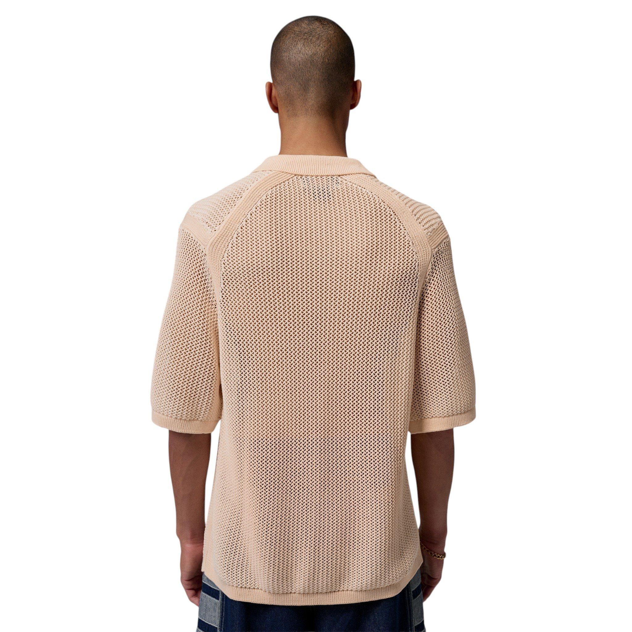Jordan Men's Flight Short Sleeve Knit Polo - Beige - BEIGE