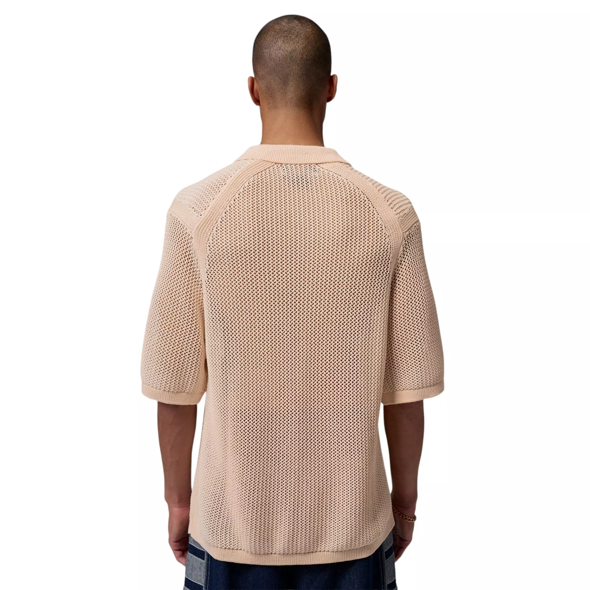Jordan Men's Flight Short Sleeve Knit Polo - Beige - BEIGE