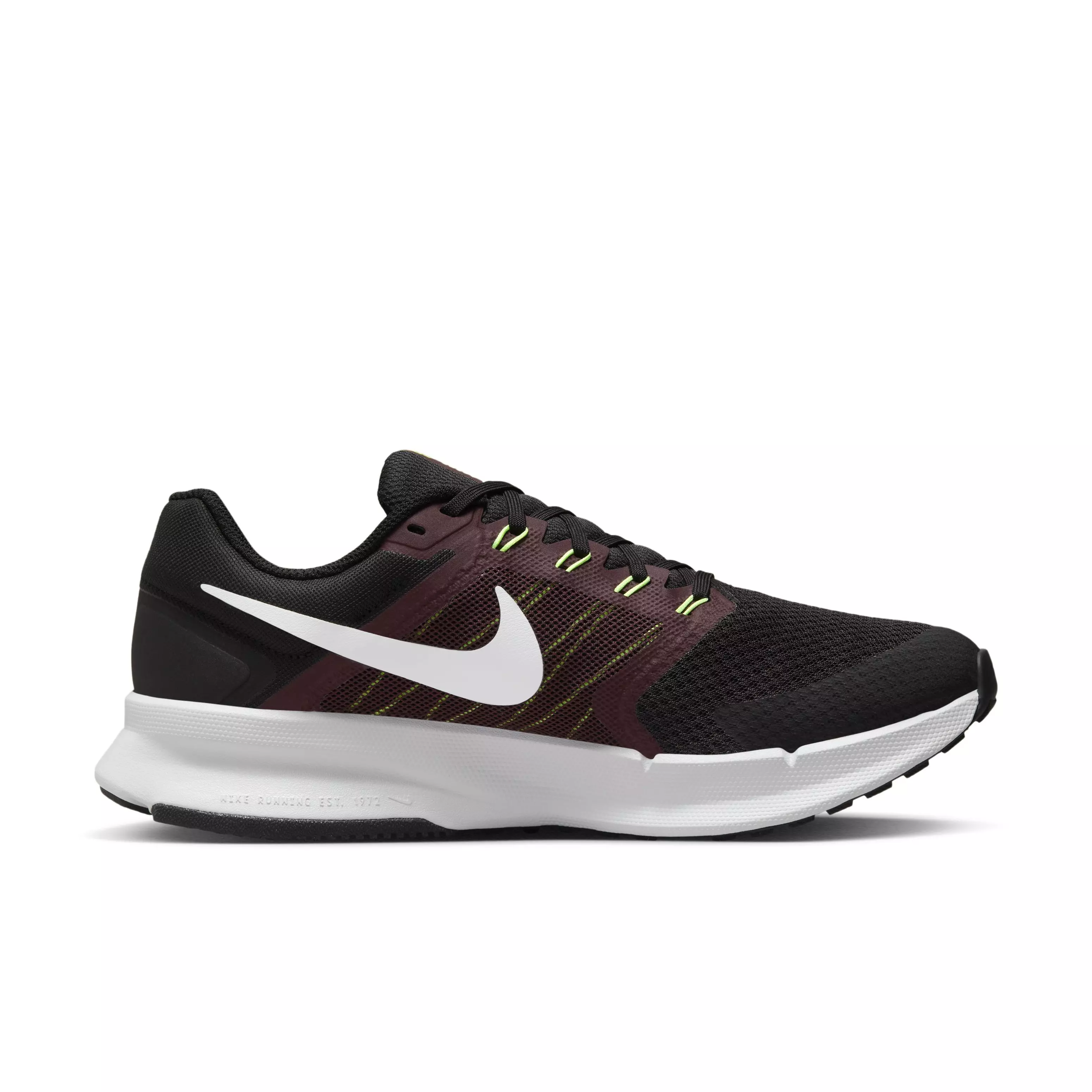 Nike Run Swift 3 "Black/Burgundy Crush/Lime Blast/Pure Platinum" Men's Running Shoe - BLACK/BURGUNDY/LIME/PLATINUM