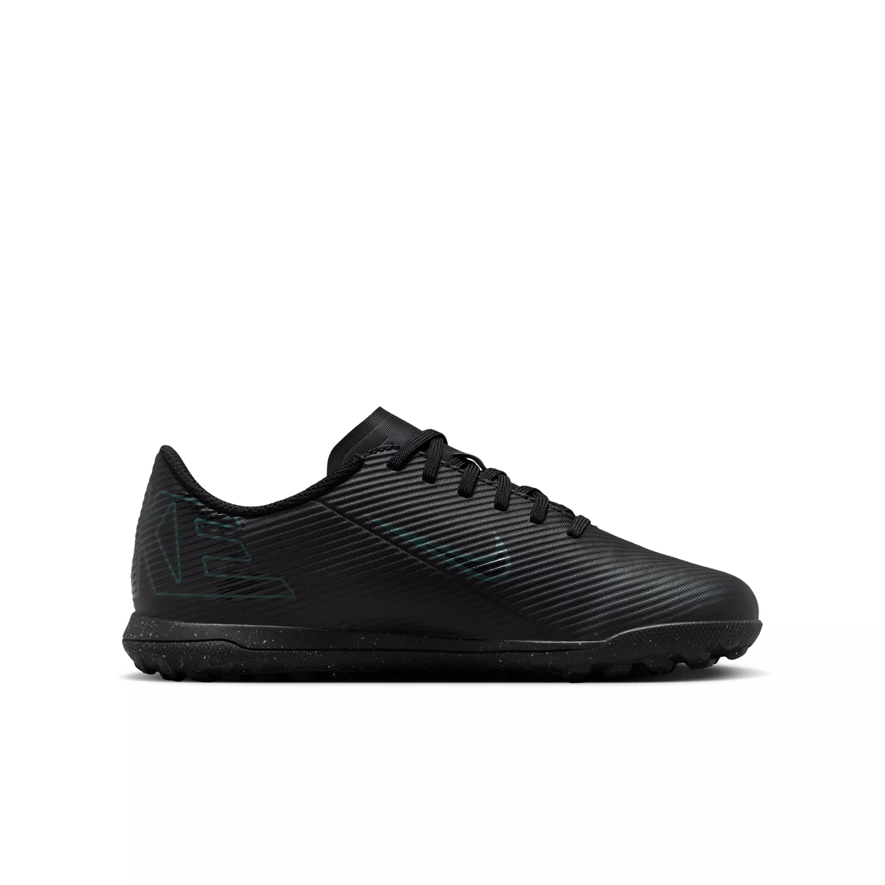 Nike Jr. Mercurial Vapor 16 Club Turf "Black/Deep Jungle/Black" Grade School Kids' Soccer Shoe - BLACK/JUNGLE/BLACK