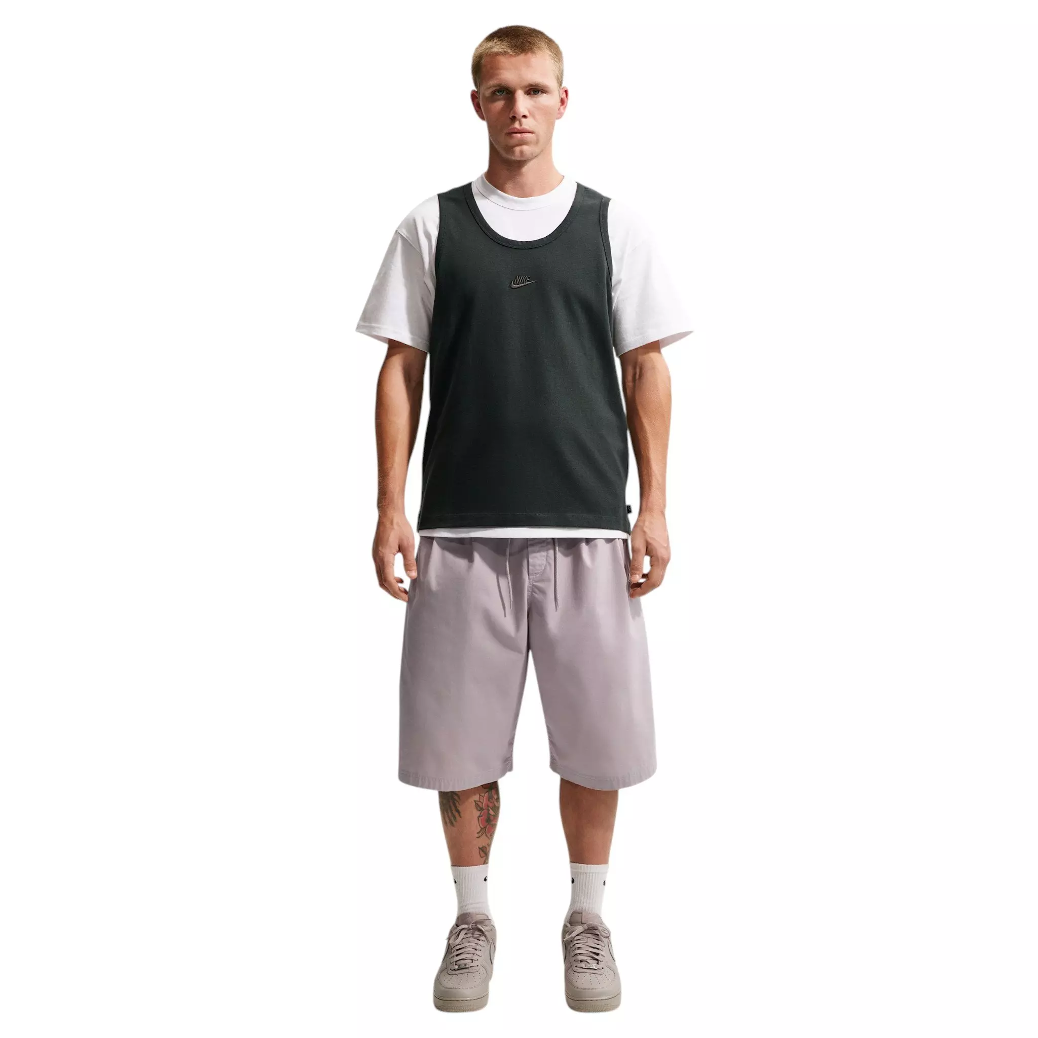 Nike Men's Sportswear Premium Essentials Tank - Dark Green - DARK GREEN