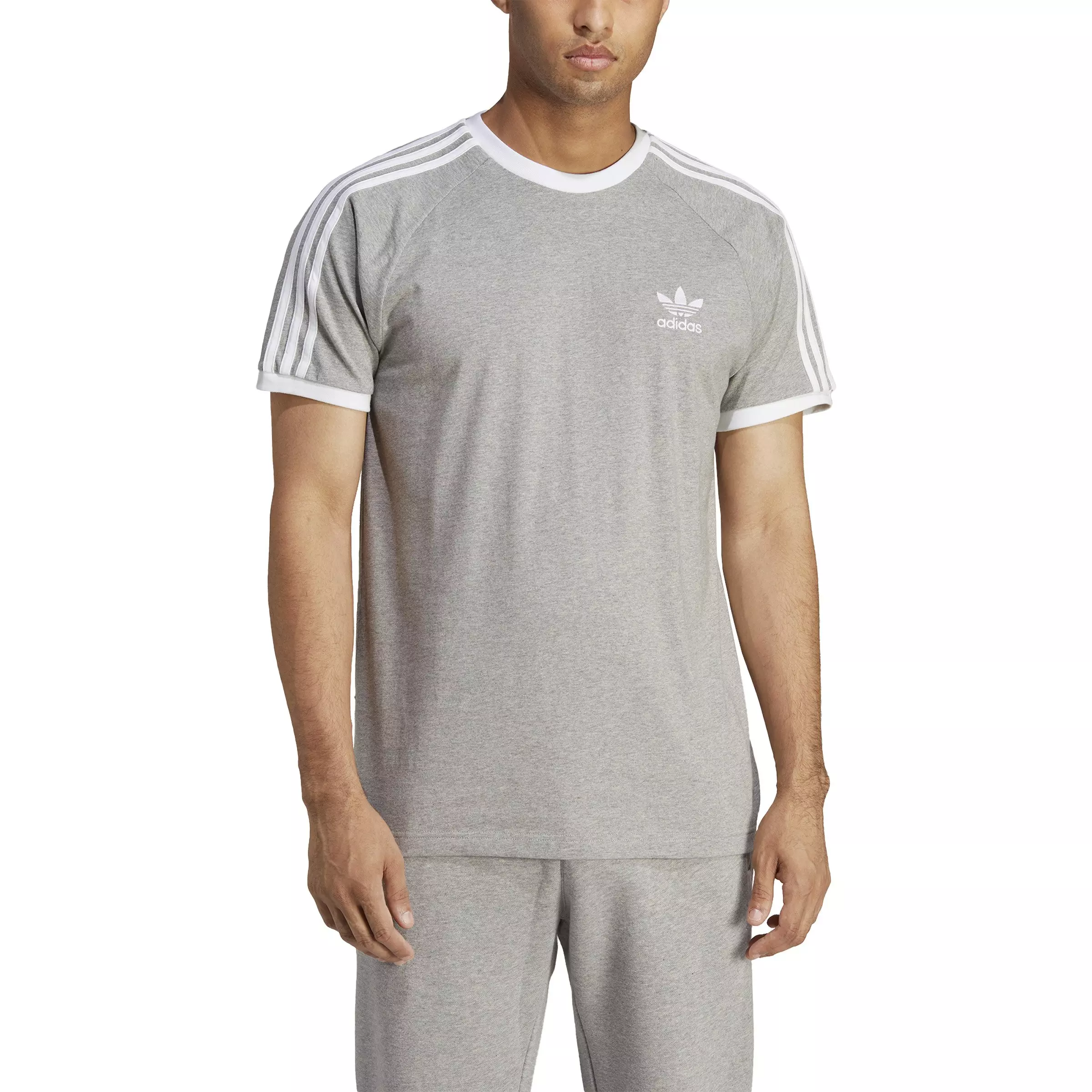 adidas Men's Adicolor Classics 3-Stripes Tee-Grey - GREY