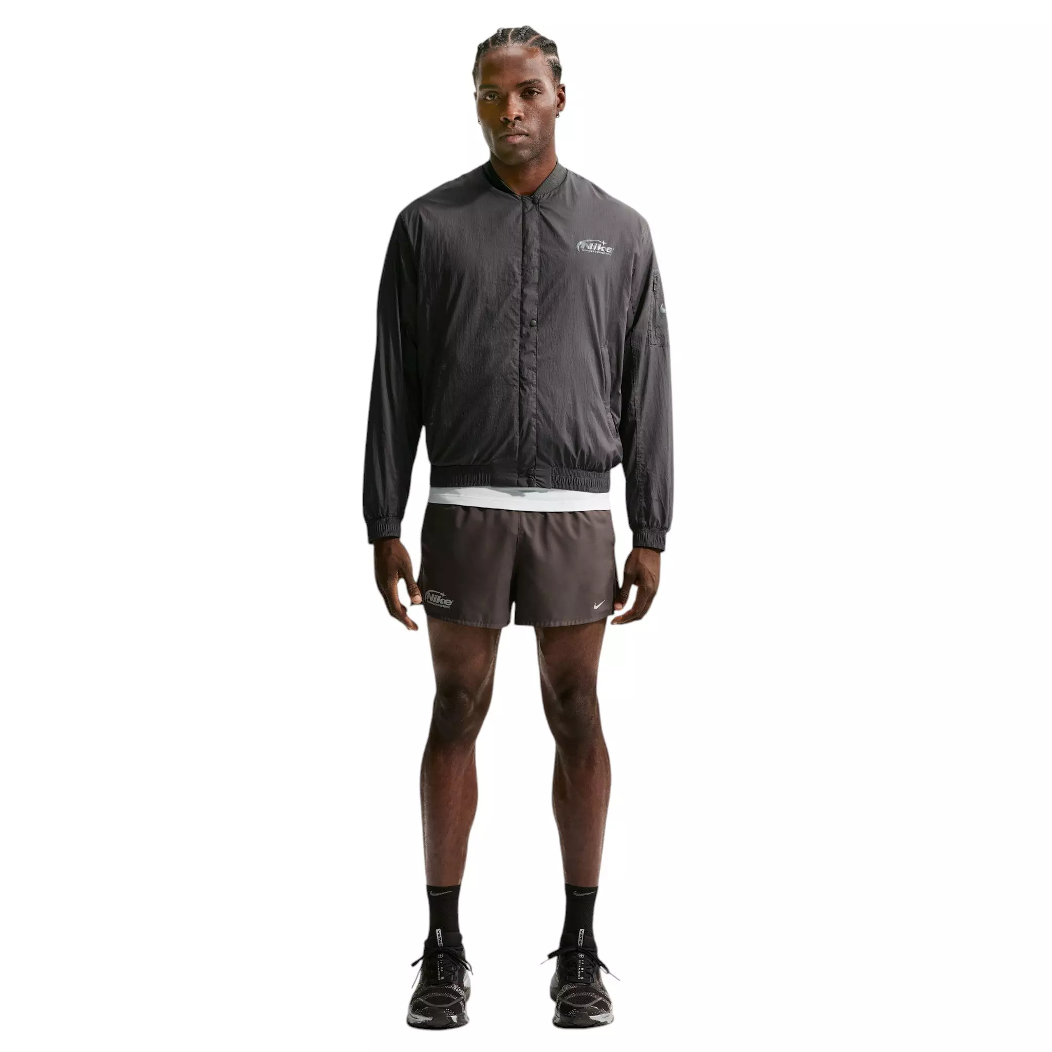 Nike Men's Repel UV Protection Running Bomber Jacket - Ash - ASH