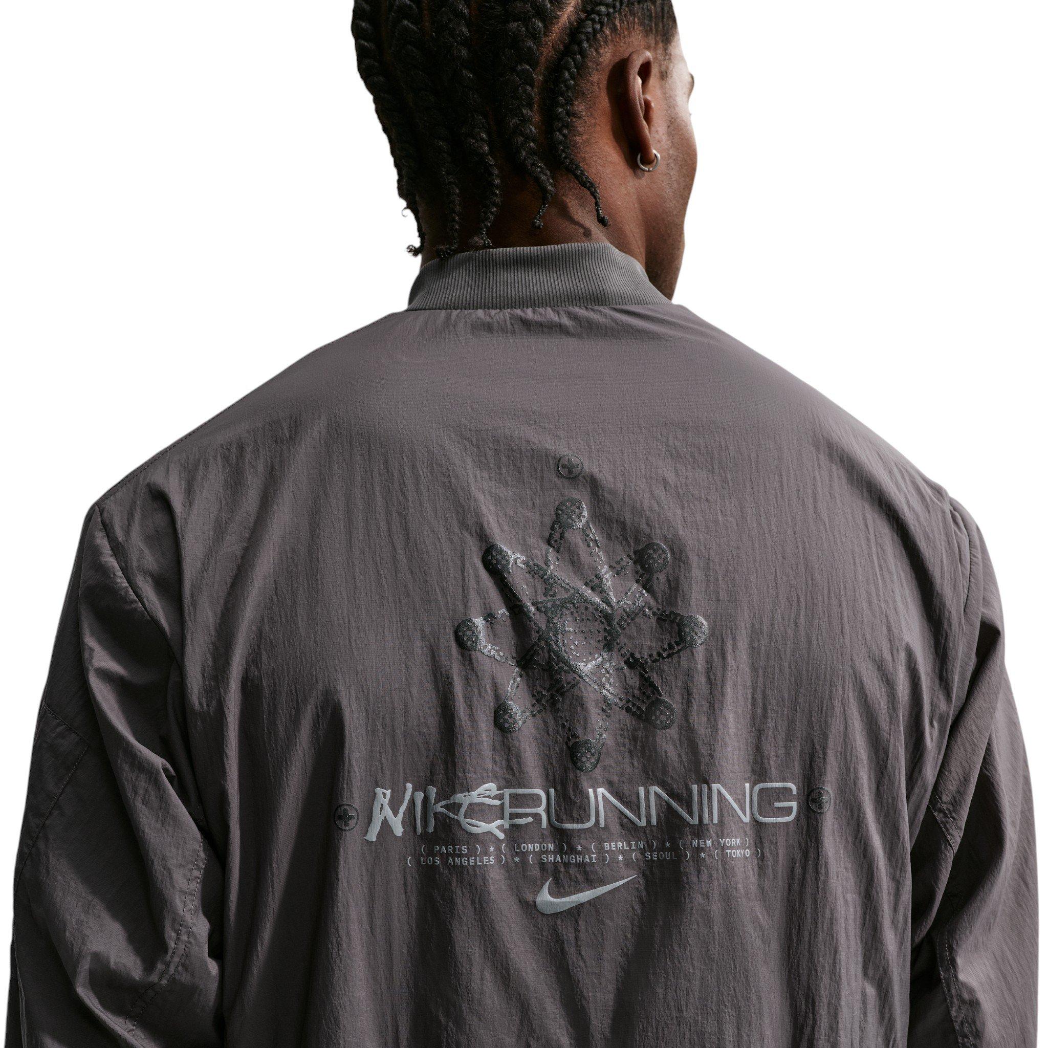 Nike Men's Repel UV Protection Running Bomber Jacket - Ash - ASH