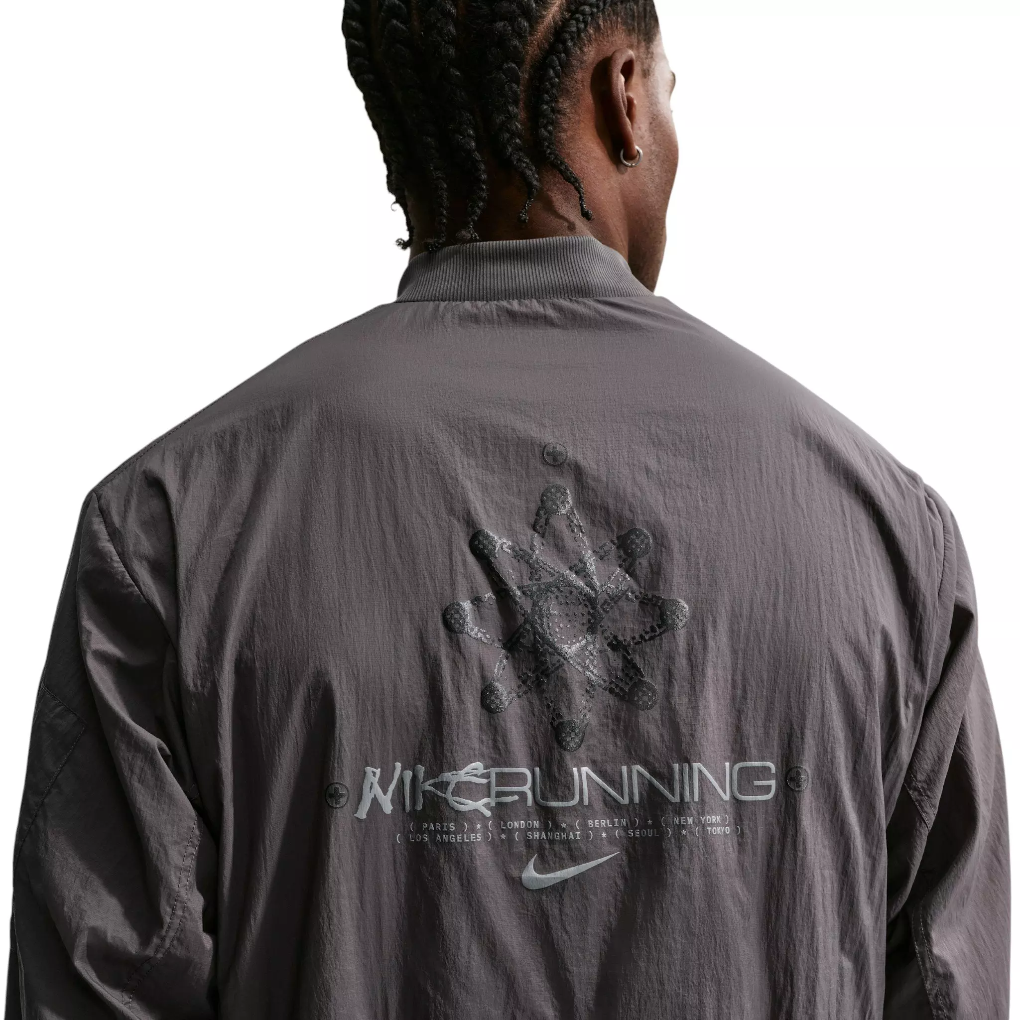 Nike Men's Repel UV Protection Running Bomber Jacket - Ash - ASH