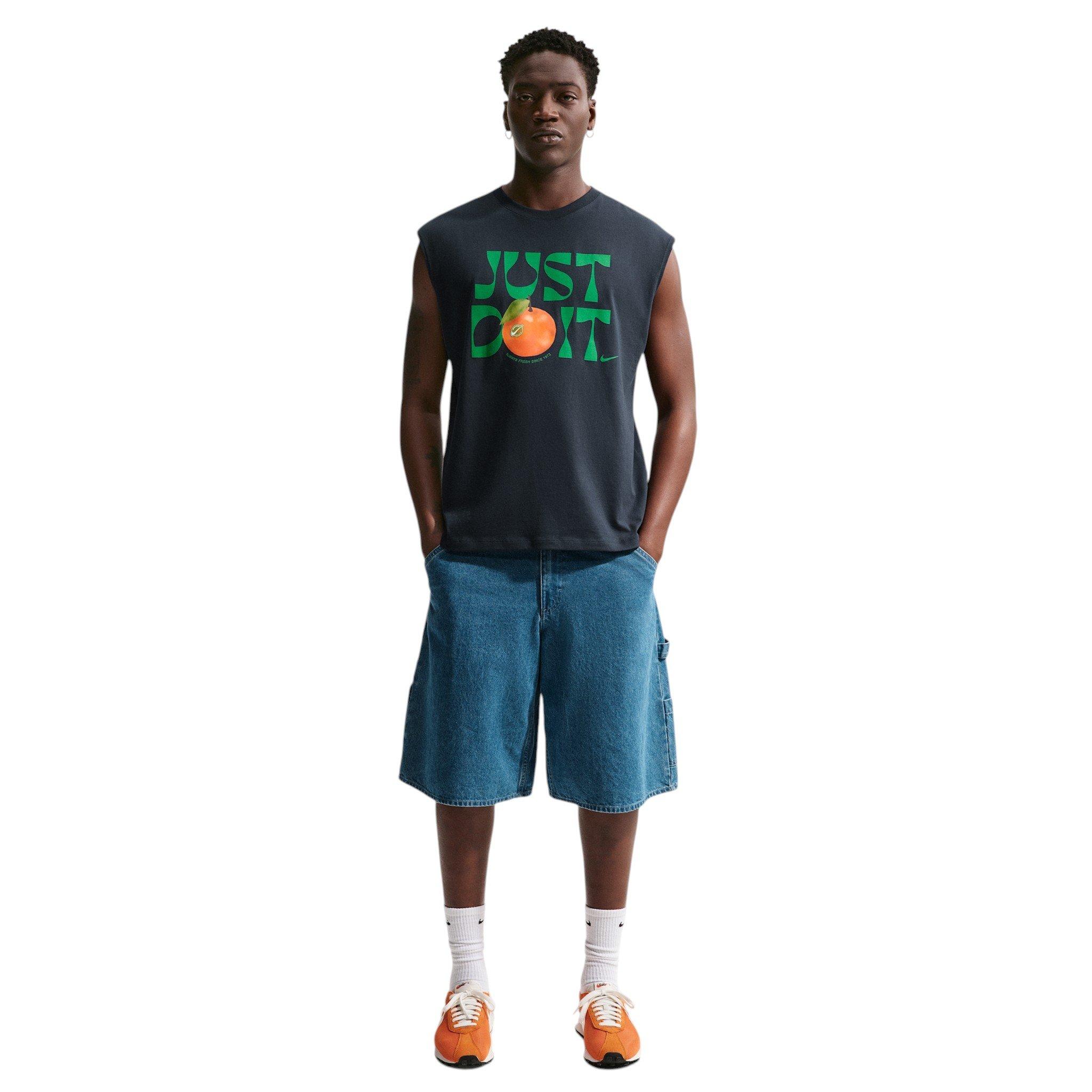Nike Men's Sportswear Orange Sleeveless Muscle T-Shirt - Dark Blue - BLUE
