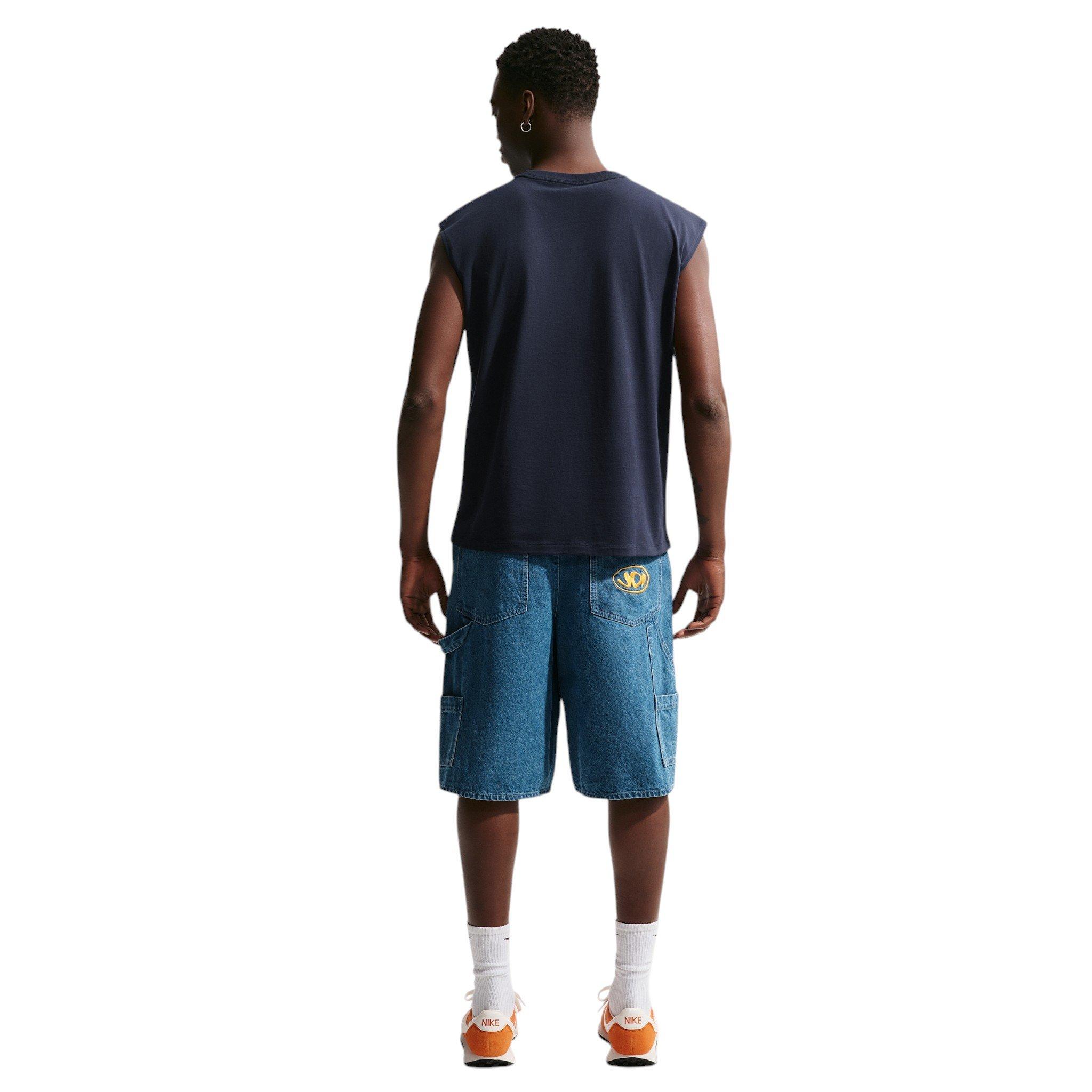 Nike Men's Sportswear Orange Sleeveless Muscle T-Shirt - Dark Blue - BLUE