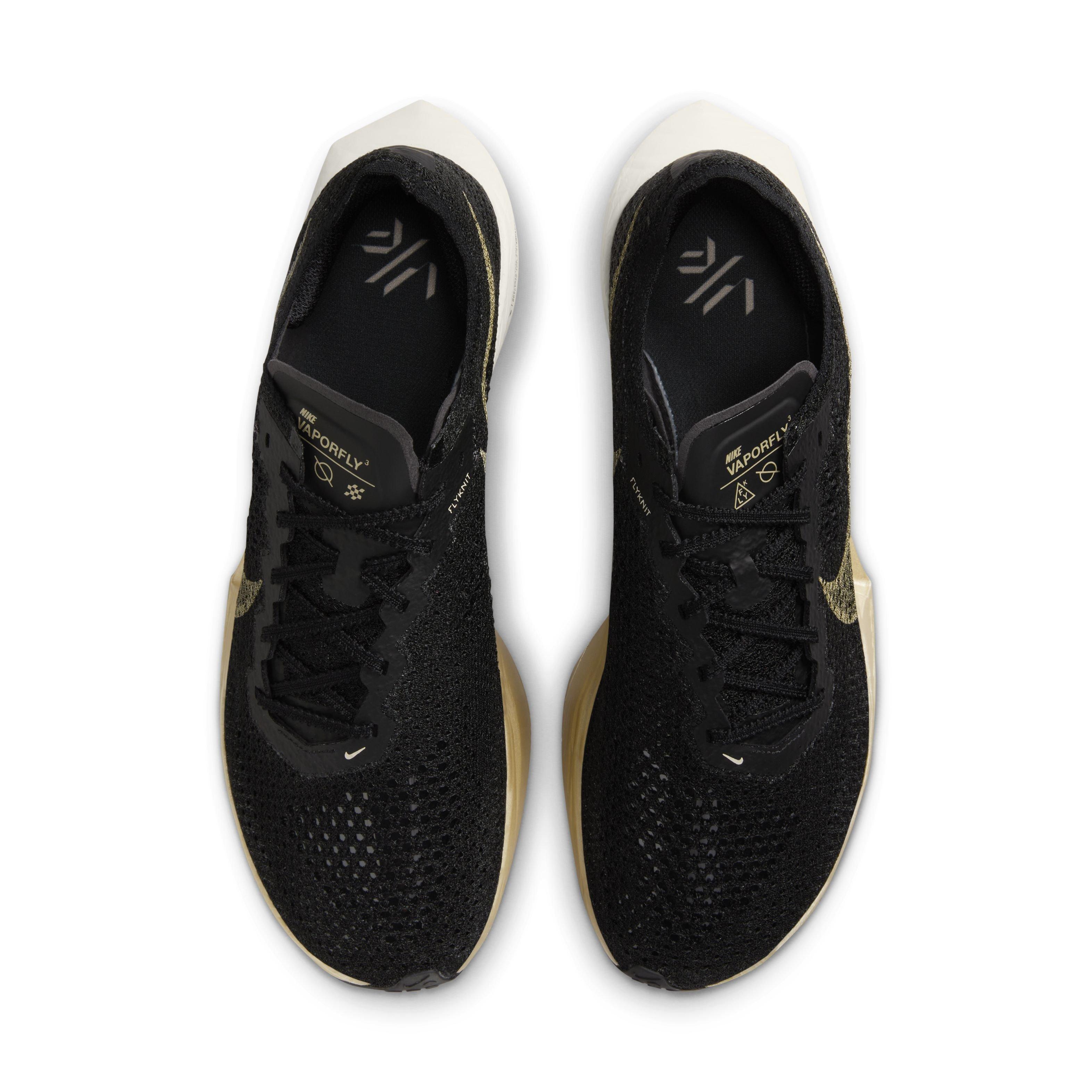 Nike Vaporfly 3 "Black/Black/Oatmeal/Metallic Gold Grain" Men's Running Shoe - BLACK/BLACK/OATMEAL/GOLD Thumbnail View 4