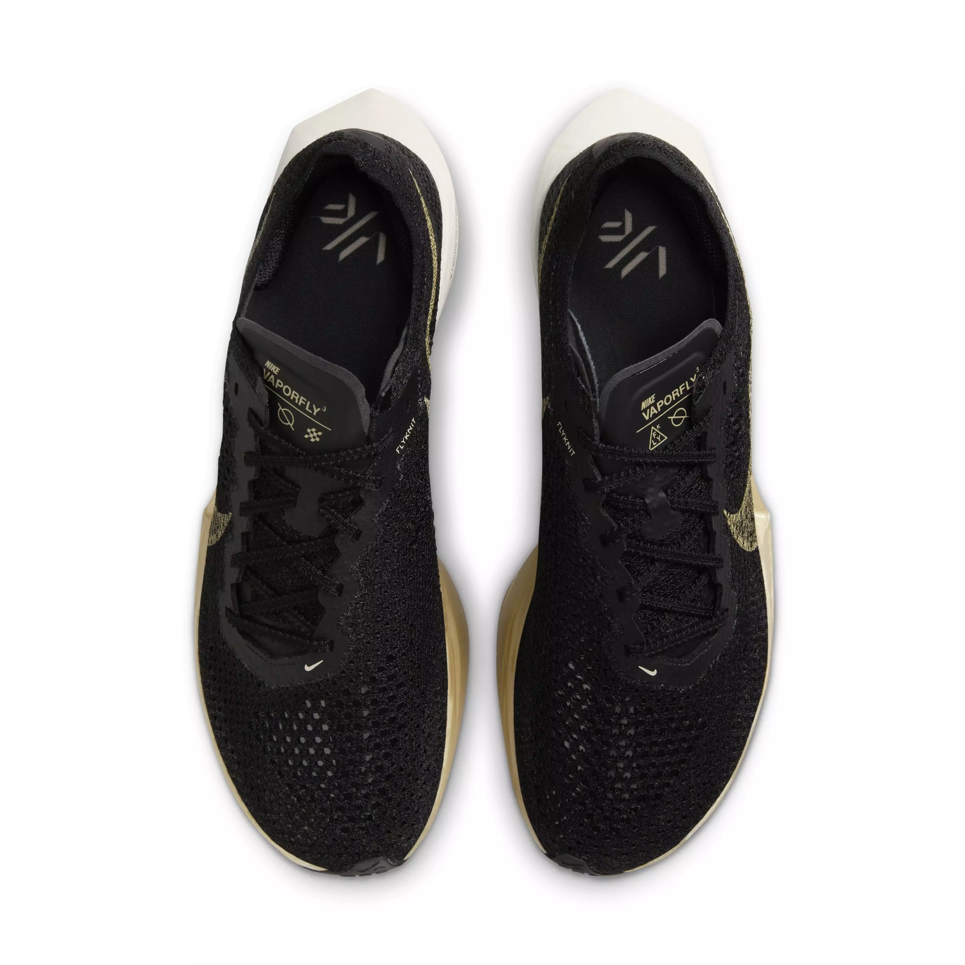 Nike Vaporfly 3 "Black/Black/Oatmeal/Metallic Gold Grain" Men's Running Shoe - BLACK/BLACK/OATMEAL/GOLD