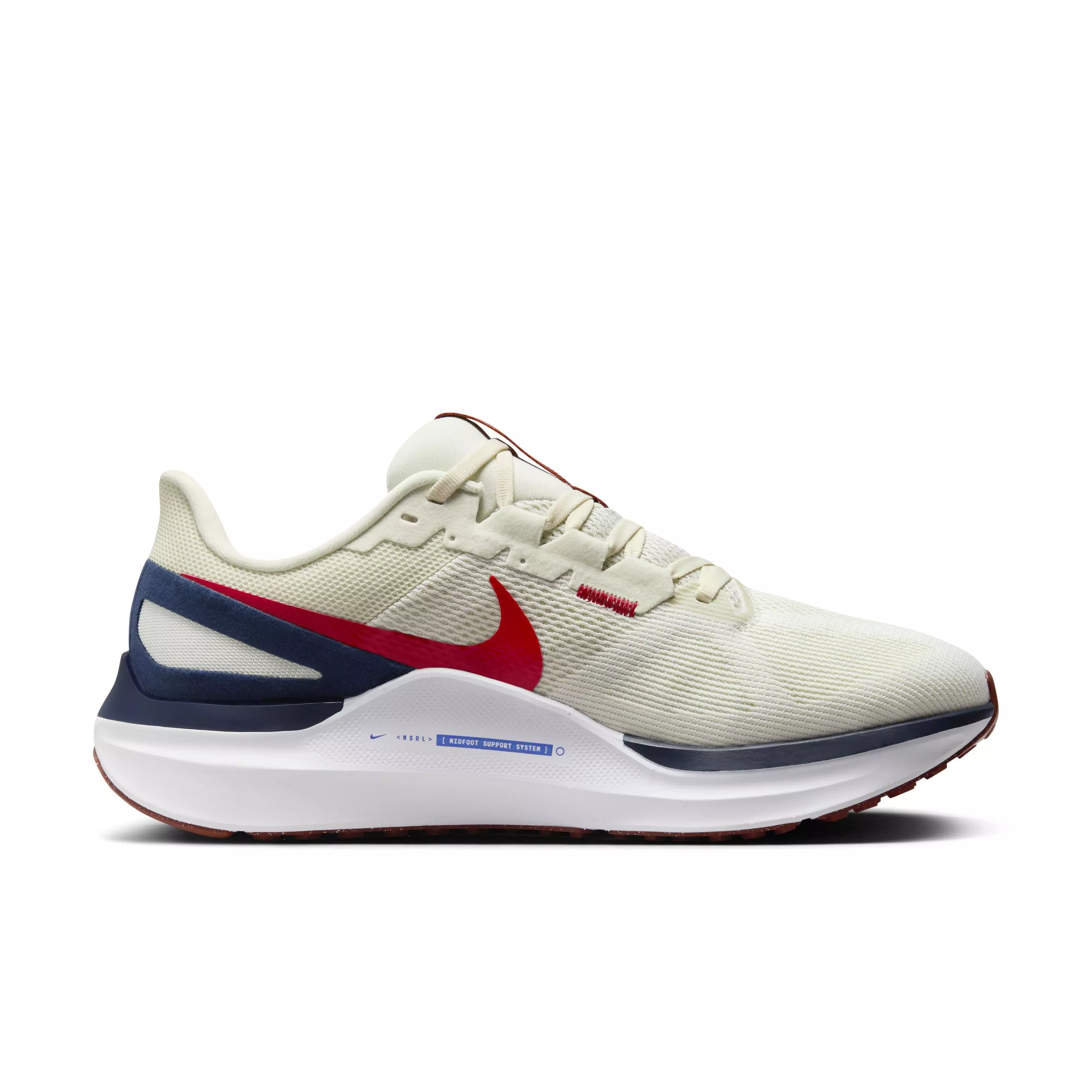 Nike Structure 25 "Beige/Navy/Crimson" Men's Wide Running Shoe - BEIGE/NAVY/CRIMSON