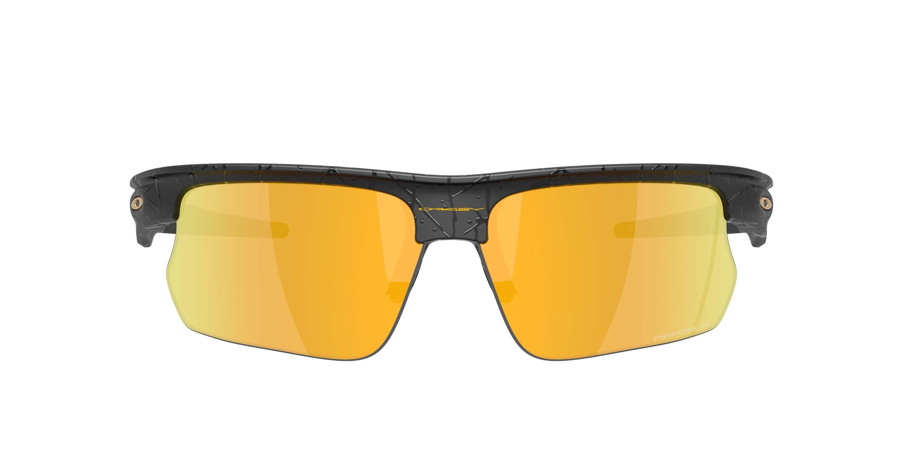 Oakley BiSphaera Gridiron Collection Prizm 24K Polarized Sunglasses &ndash; Matte Black Splatter - BLACK/GOLD Thumbnail View 2