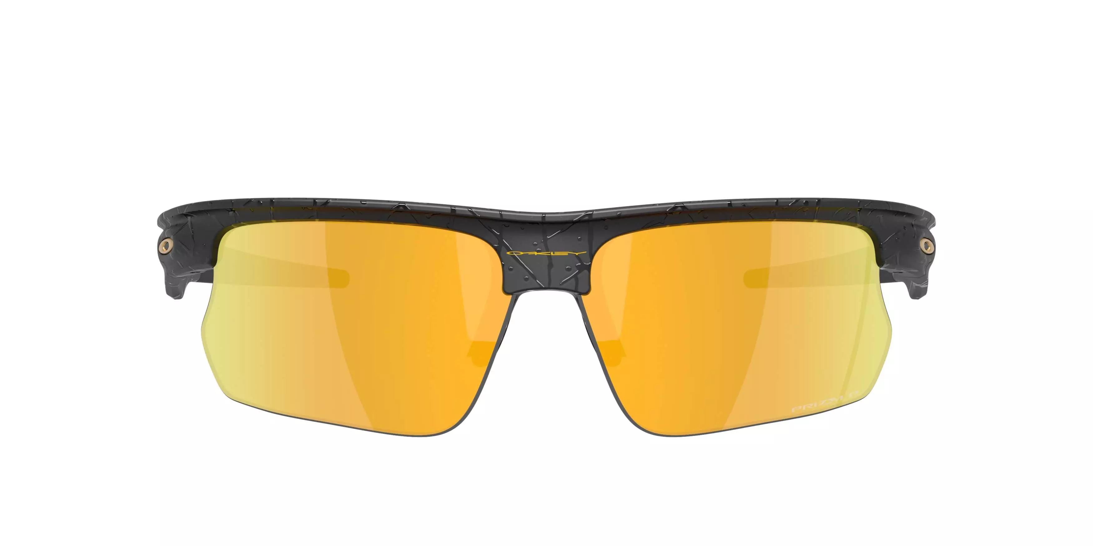 Oakley BiSphaera Gridiron Collection Prizm 24K Polarized Sunglasses &ndash; Matte Black Splatter - BLACK/GOLD
