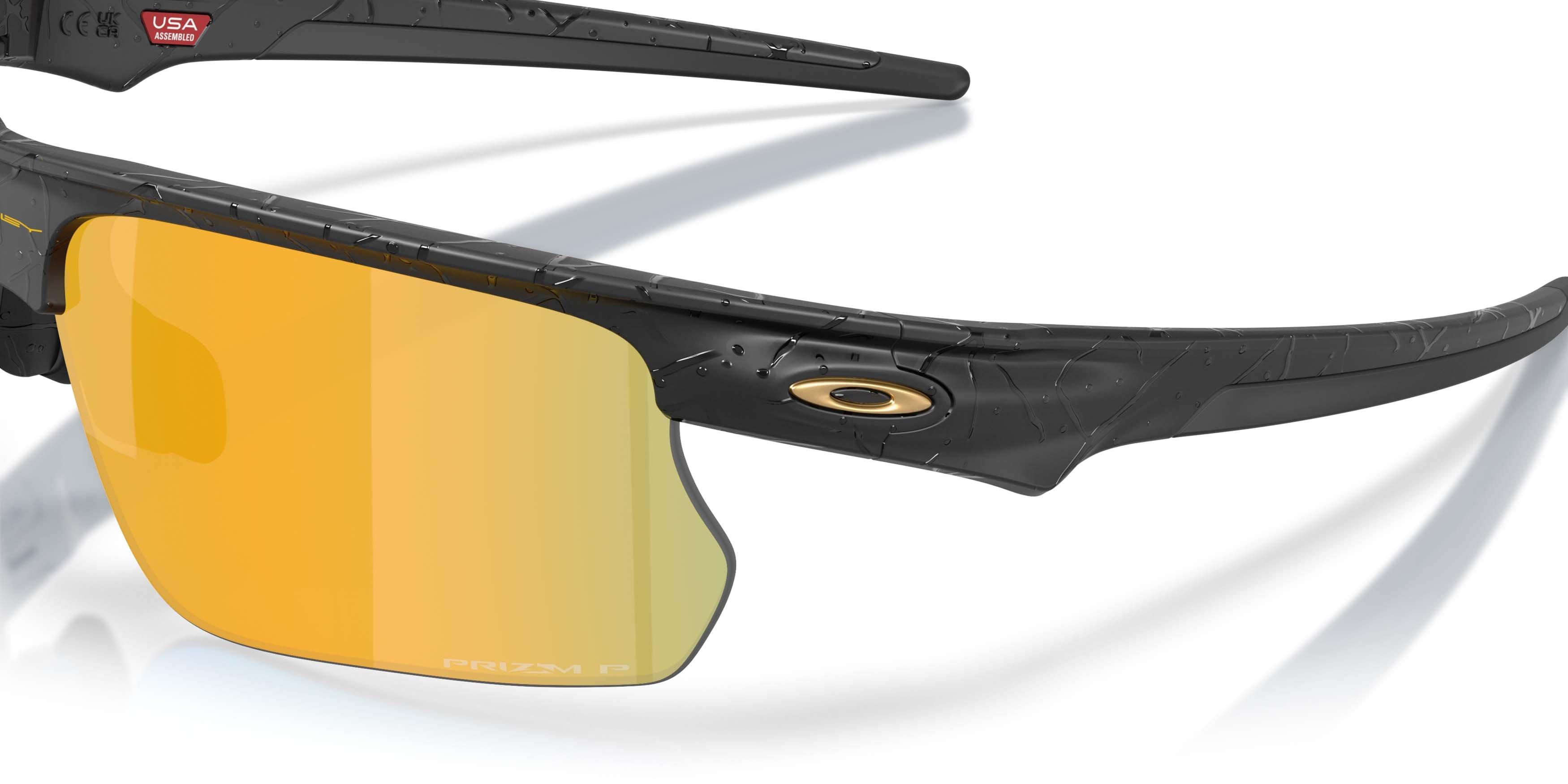 Oakley BiSphaera Gridiron Collection Prizm 24K Polarized Sunglasses &ndash; Matte Black Splatter - BLACK/GOLD Thumbnail View 4
