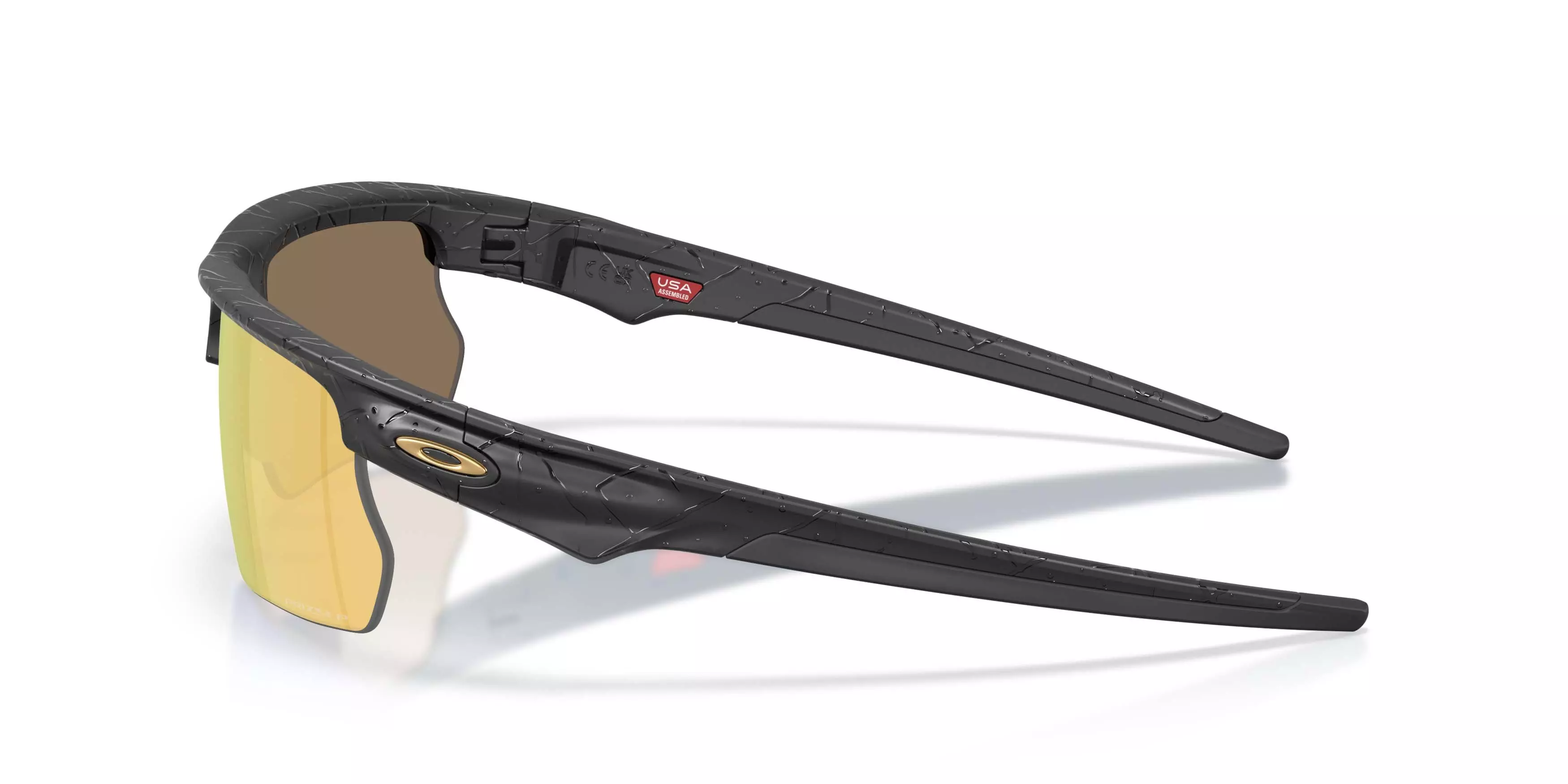 Oakley BiSphaera Gridiron Collection Prizm 24K Polarized Sunglasses &ndash; Matte Black Splatter - BLACK/GOLD