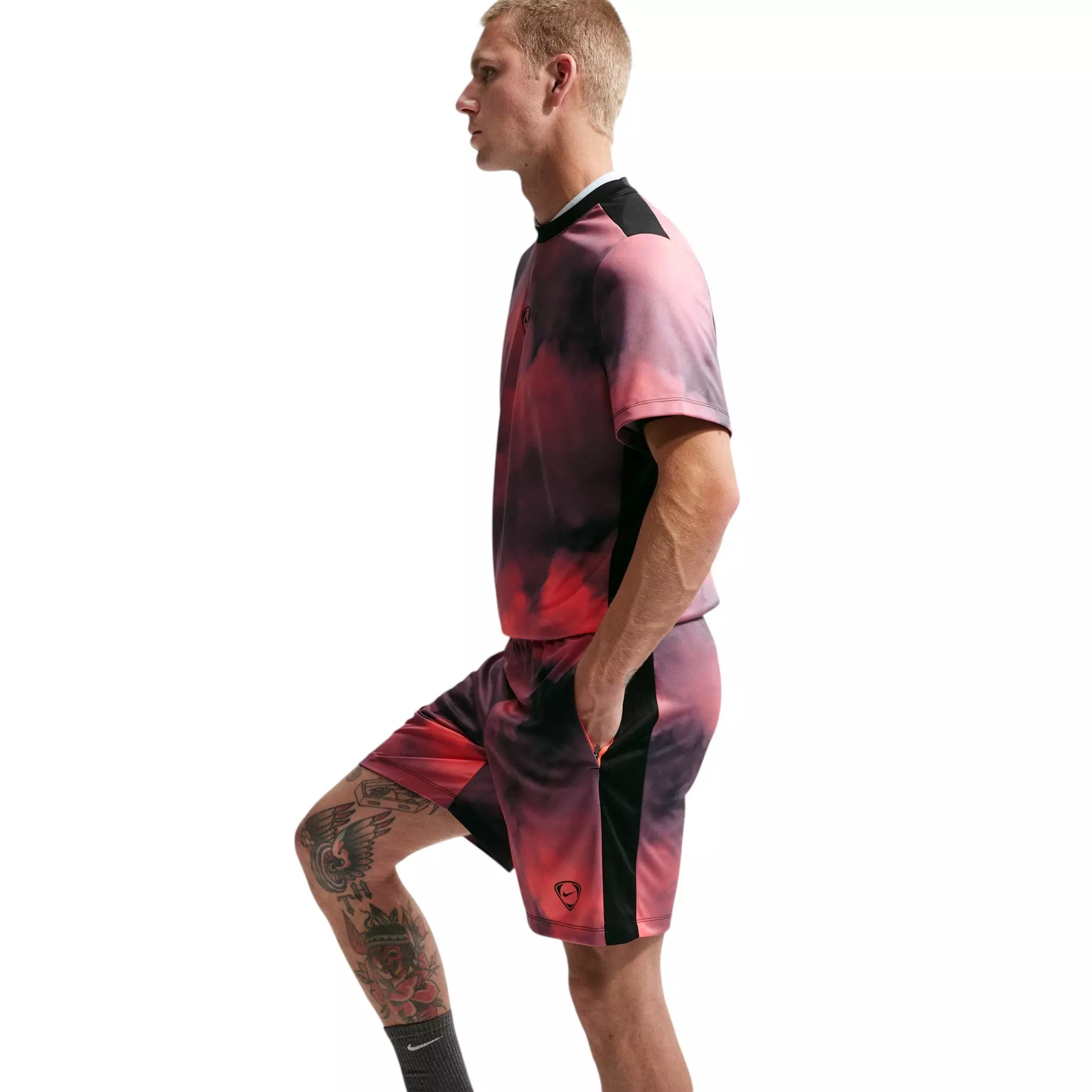 Nike Men's Academy+ Dri-FIT Soccer Shorts - Orange/Black - ORANGE/BLACK