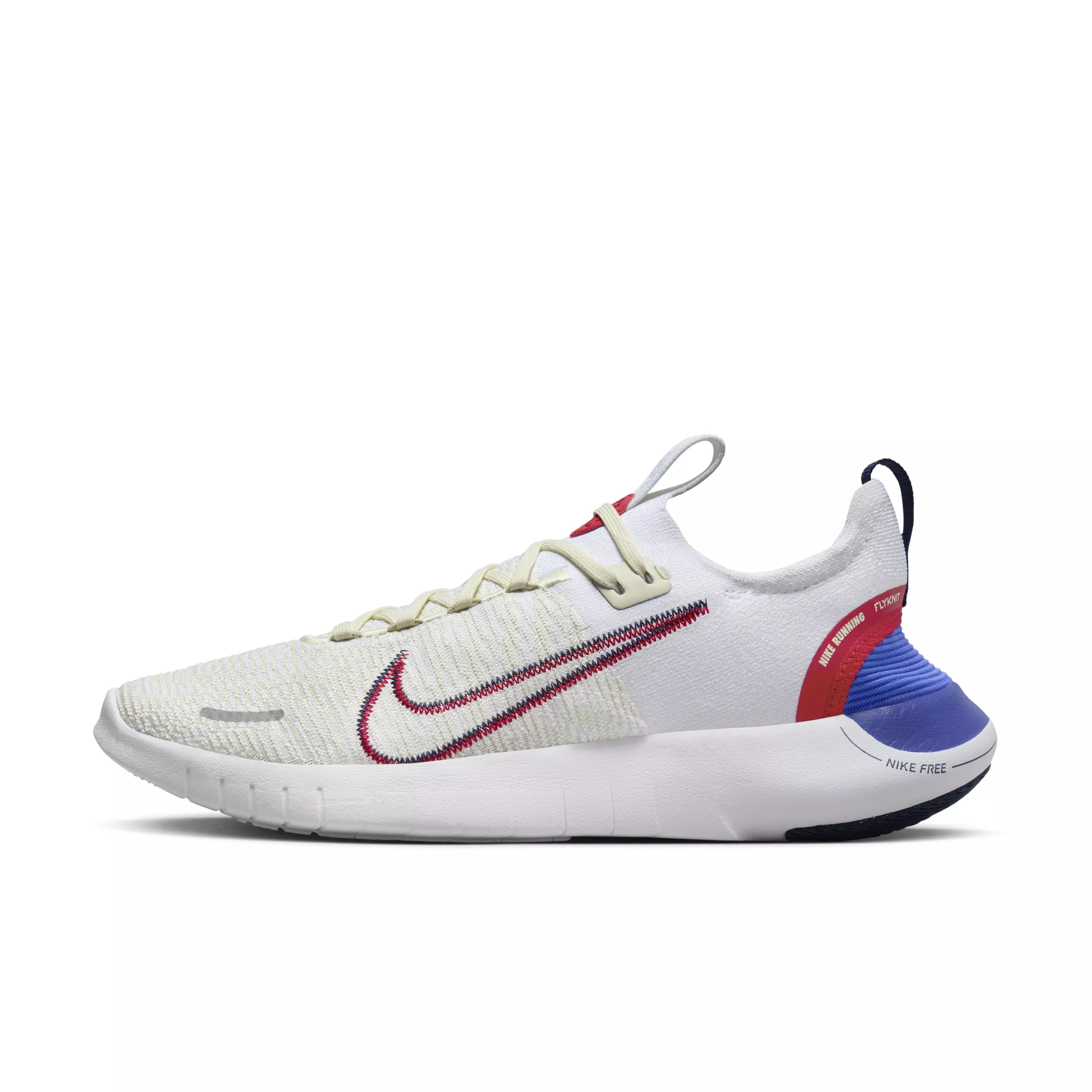 Nike Free RN NN "Beige/White/Red/Blue" Men's Running Shoe - BEIGE/WHITE/RED/BLUE
